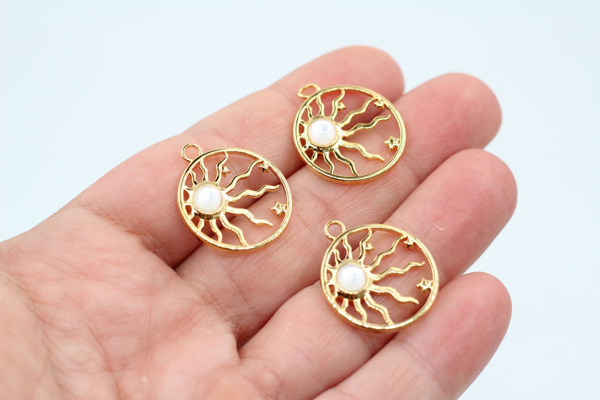 Altın Kaplama Sedef Taşlı Döküm Güneş