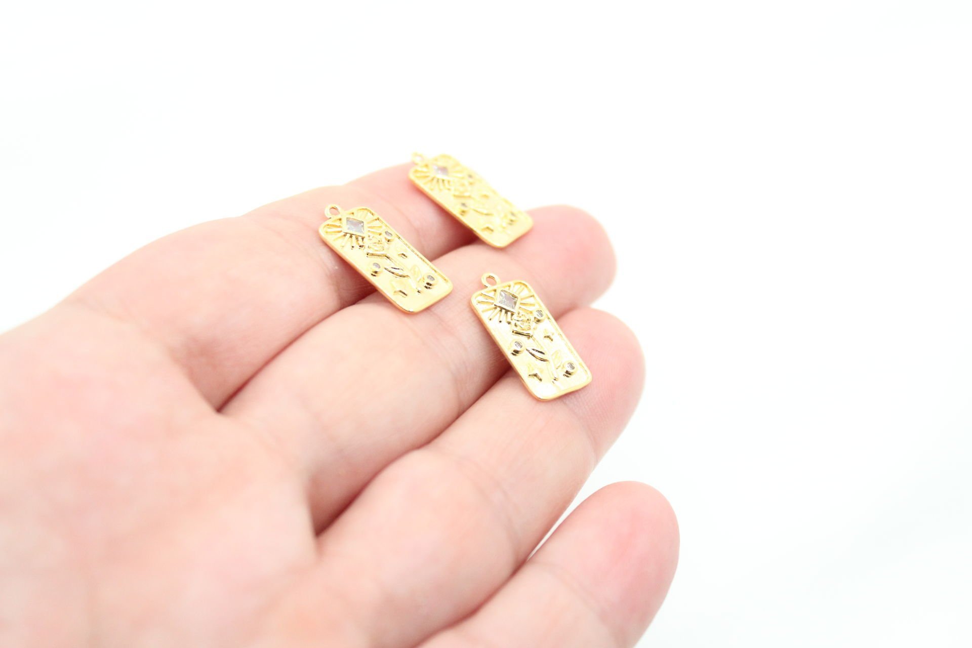 Altın Kaplama Gül Figürli Kolye Ucu