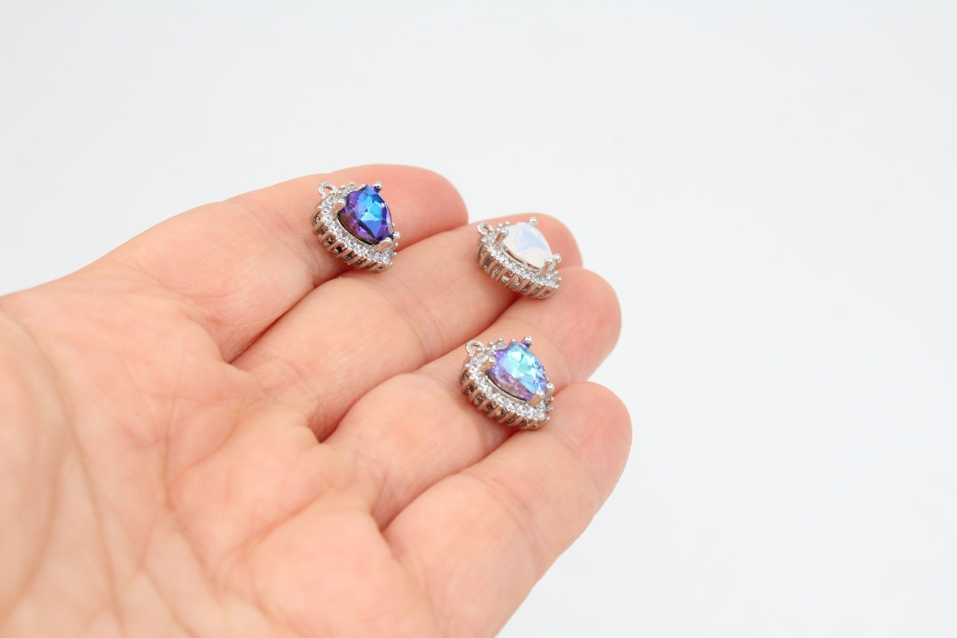 Rodyum Kaplama Janjanlı Kafesli Kalp