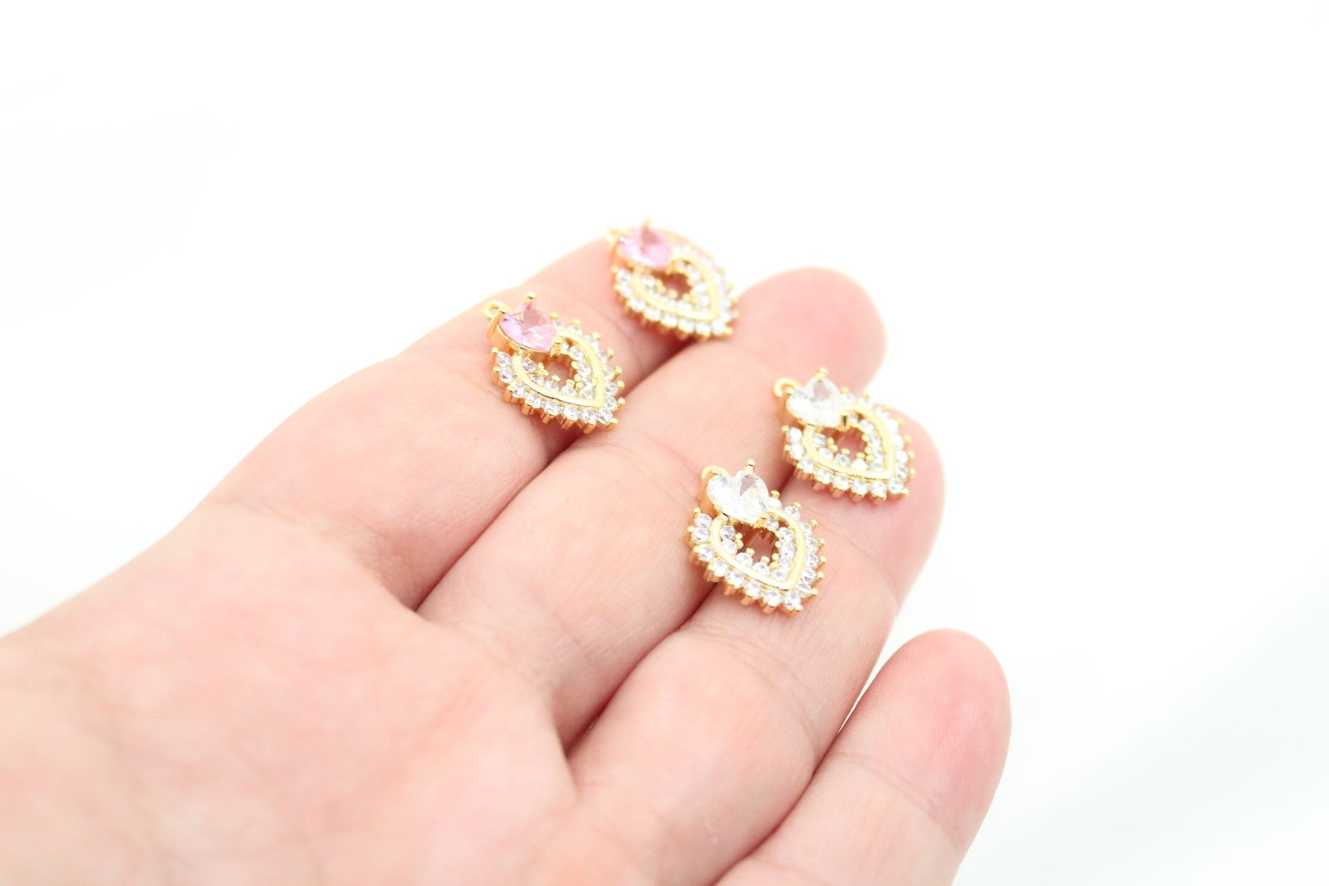 Altın Kaplama Zirkon Kalpli Kolye Ucu