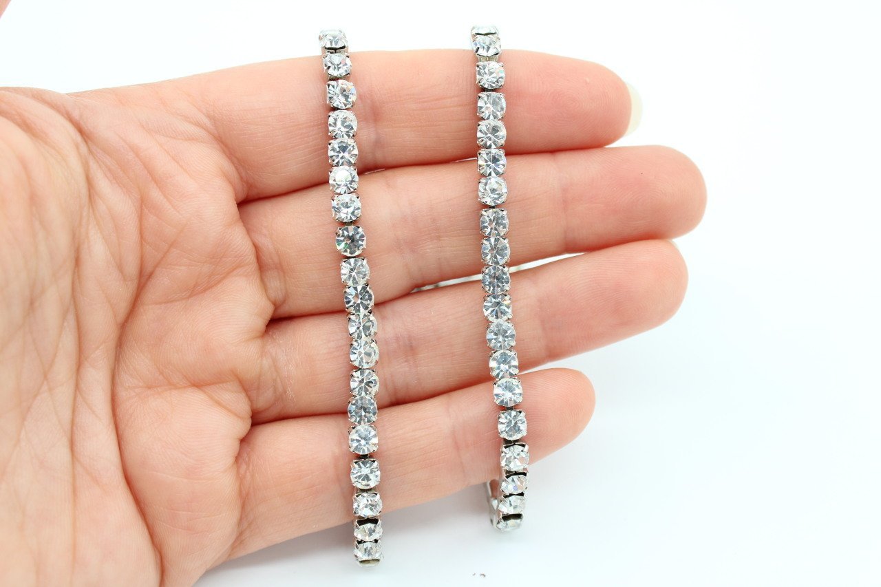 Rodyum Kap. Su Yolu Swarovski Taşlı Kolye 33cm