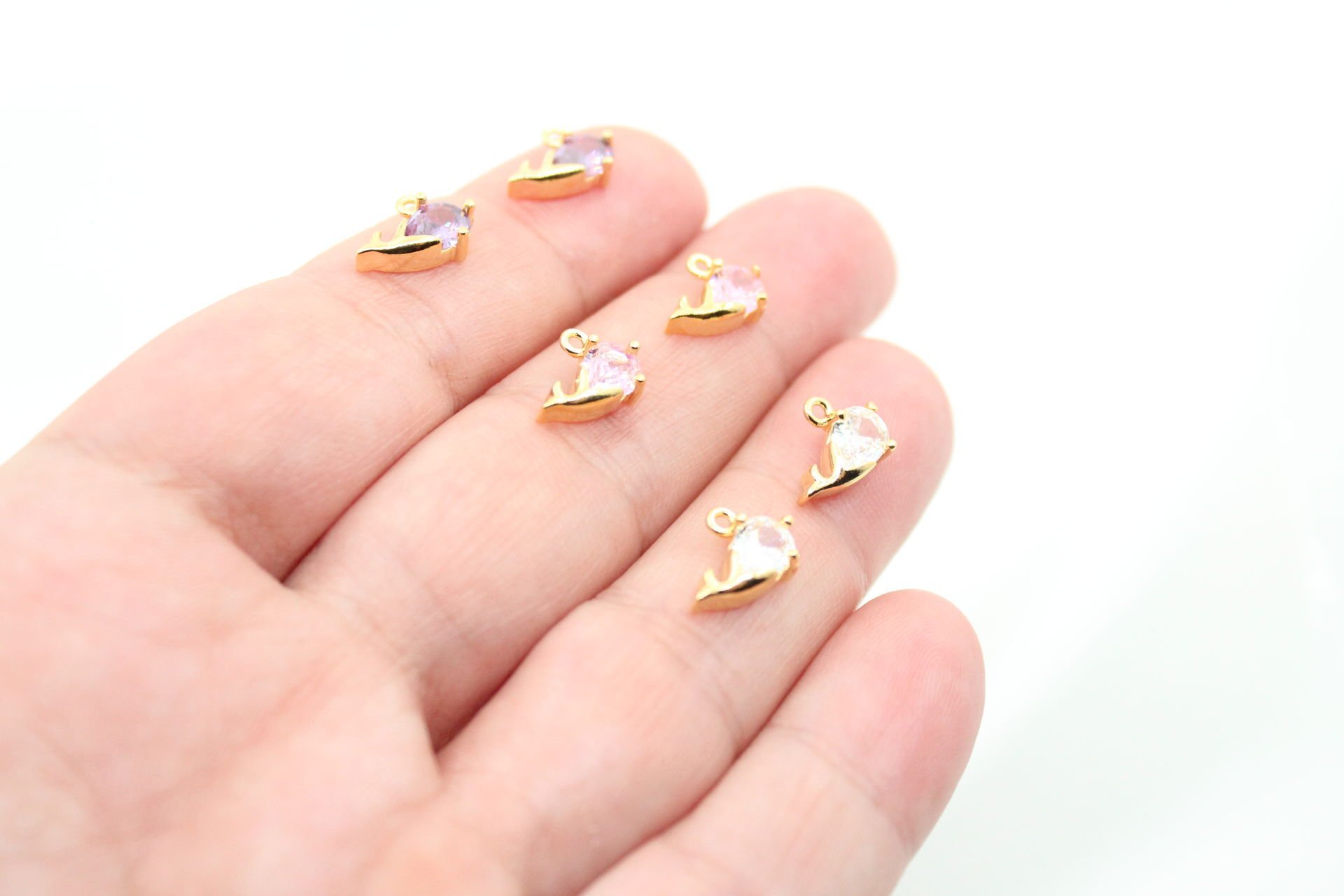 Altın Kaplama Zirkonlu Minik Balina