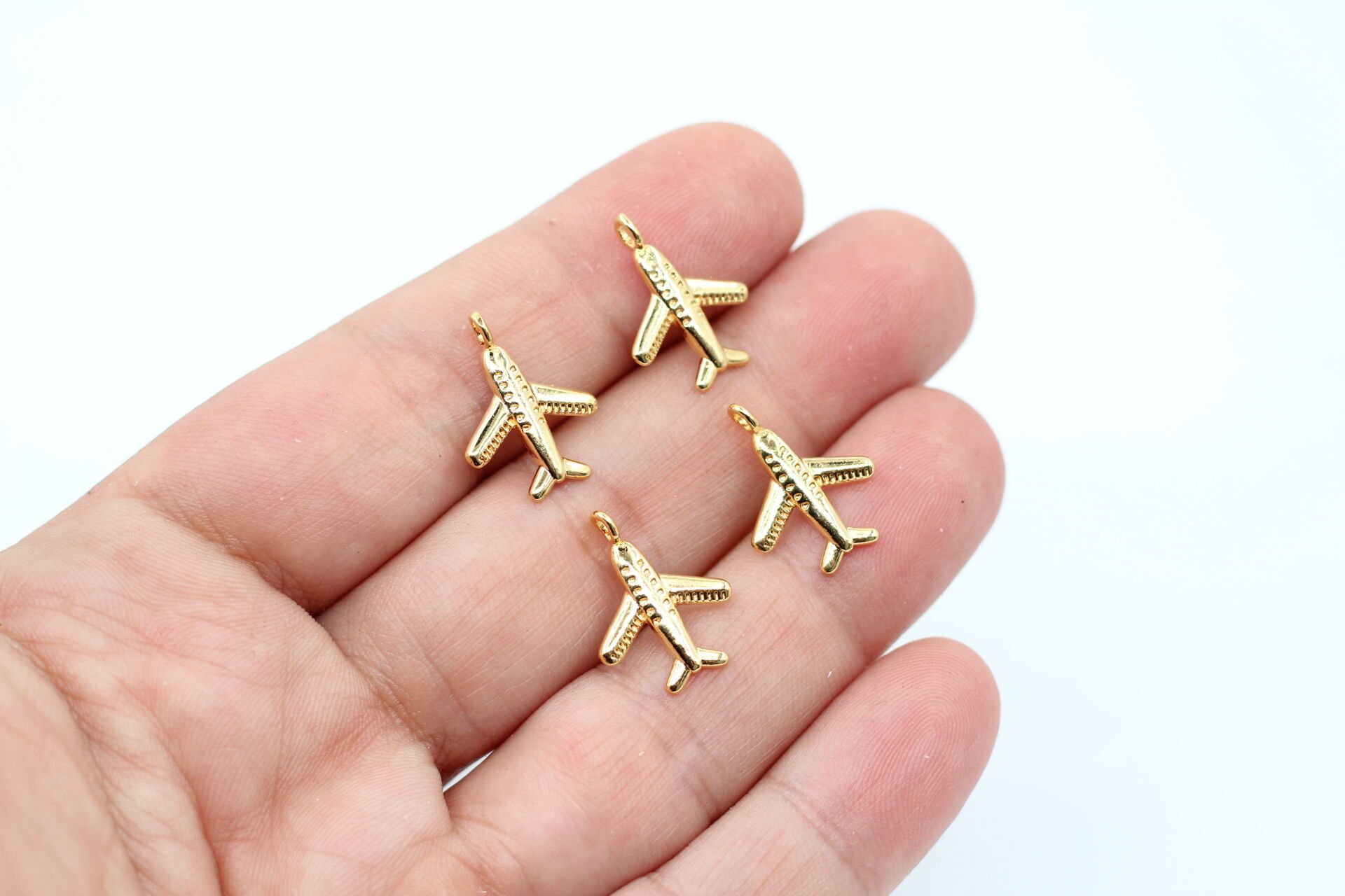 Altın Kaplama Döküm Düz Uçak Kolye Ucu