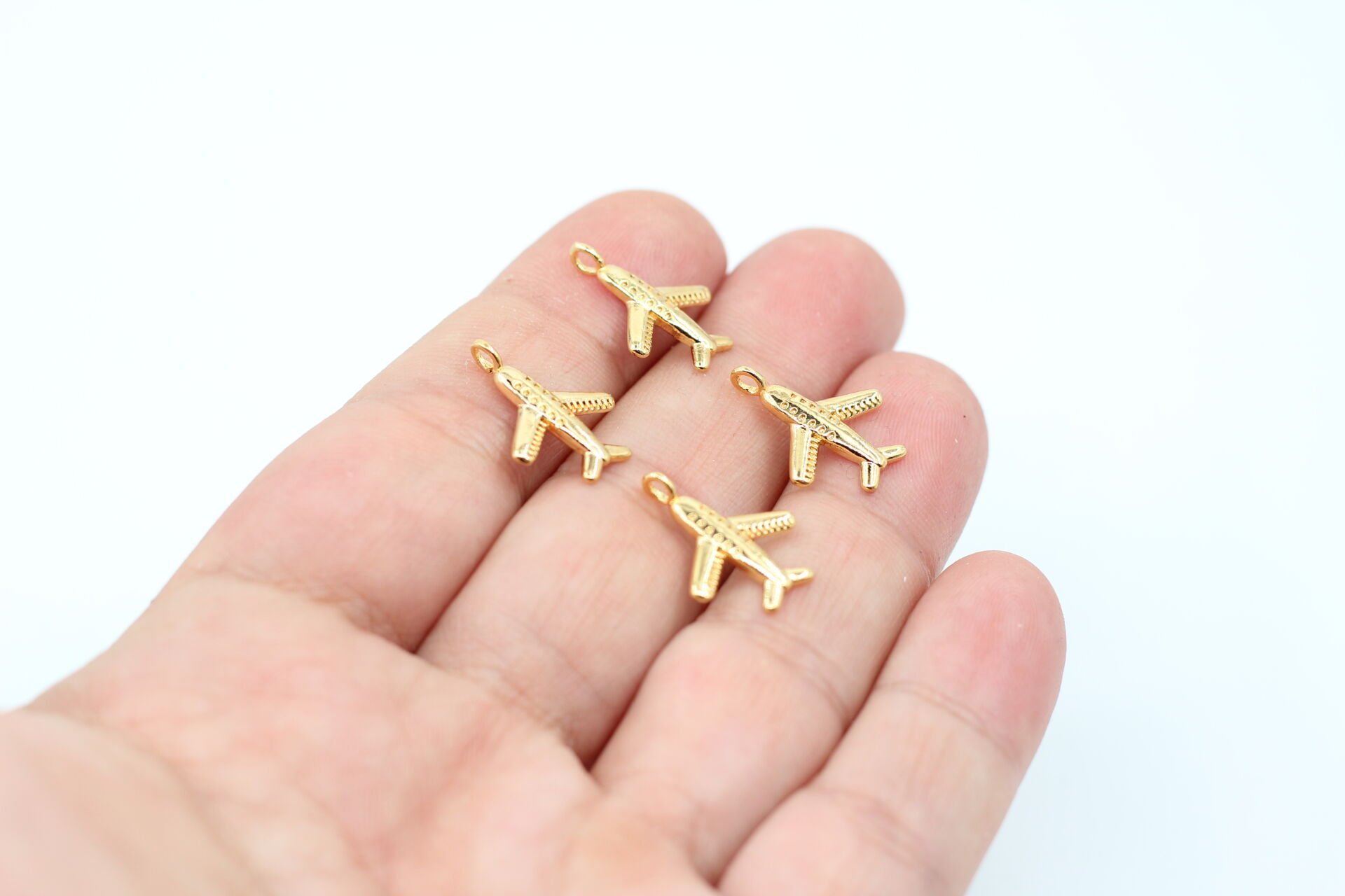 Altın Kaplama Döküm Düz Uçak Kolye Ucu