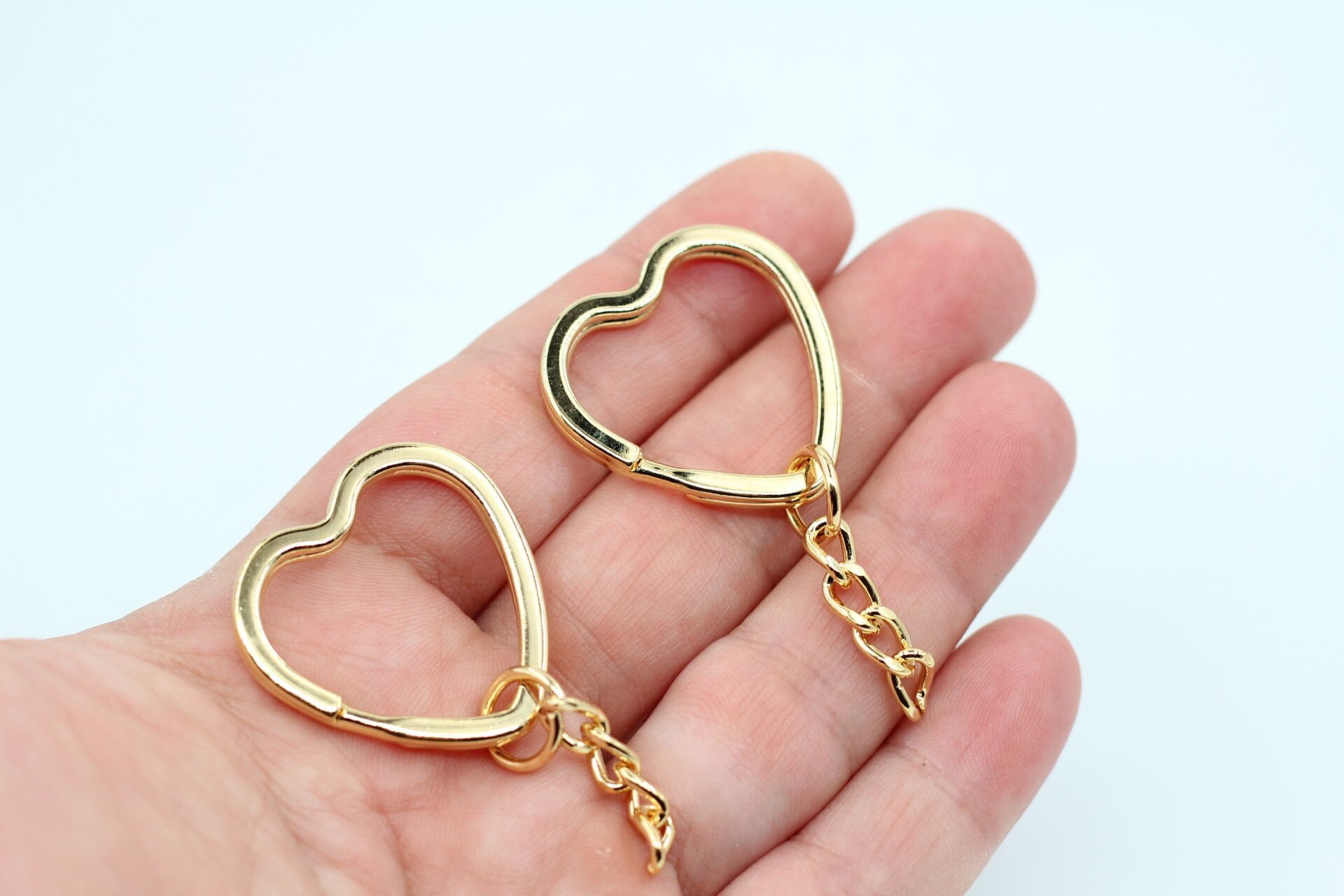 Altın Kaplama Kalpli Anahtarlık