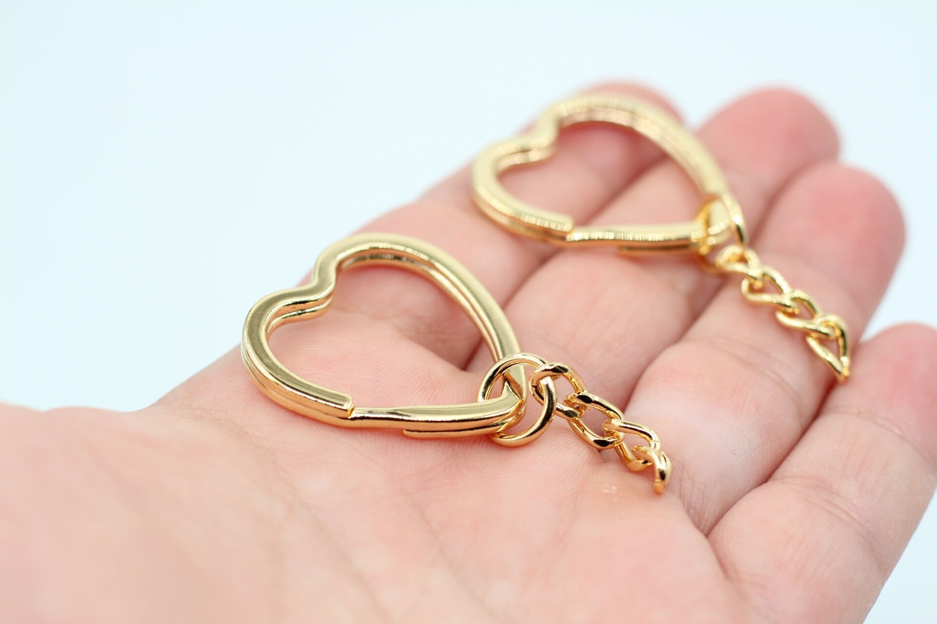 Altın Kaplama Kalpli Anahtarlık