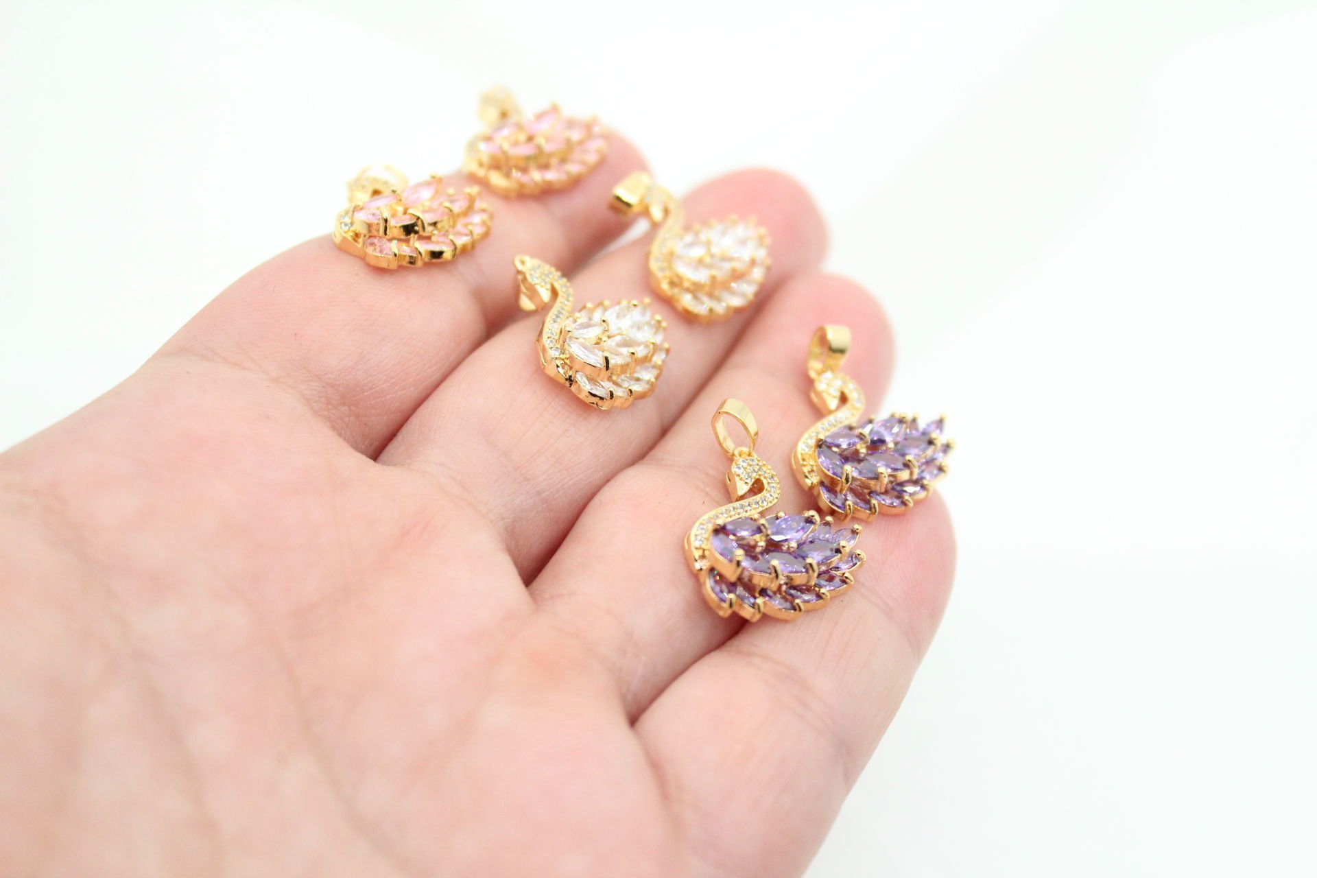 Altın Kaplama Zirkon Taşlı Kuğu