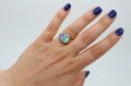 Altın Kap. Yinyang Yüzük Lila/Su Yeşili