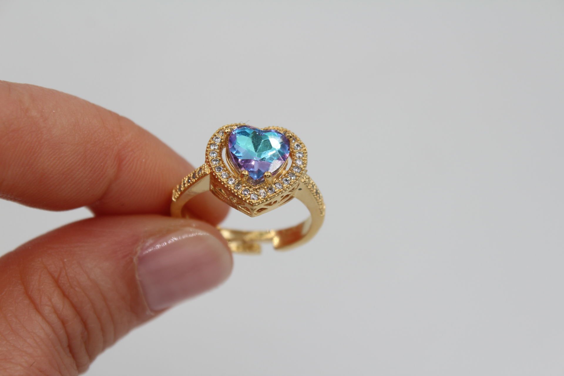 Altın Kaplama Sıra Taşlı Janjan Turkuaz Yüzük