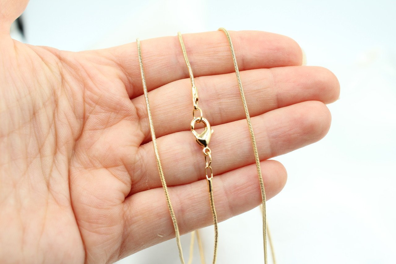 Altın Kap. Yılan Zincirli Hazır Kolye 45cm