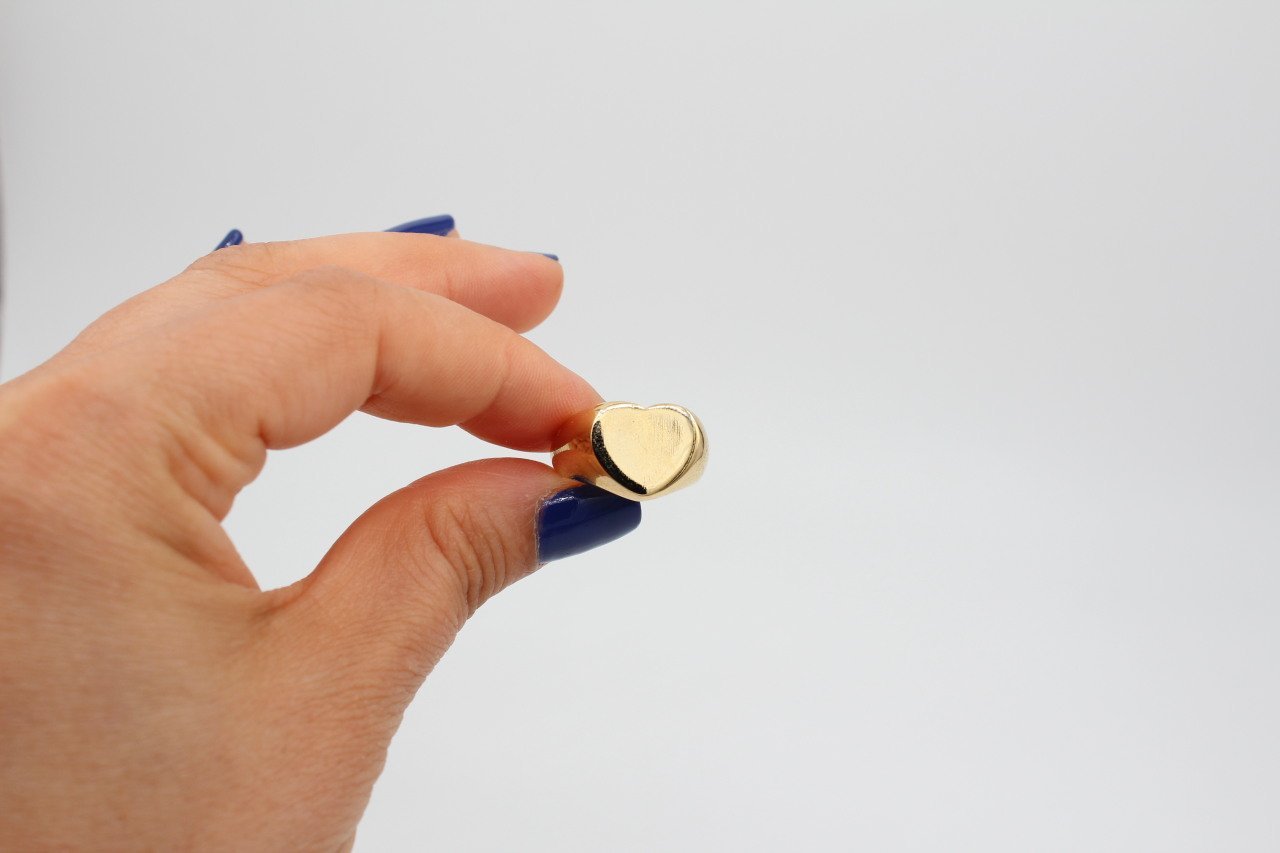 Altın Kap. Kalpli Yüzük