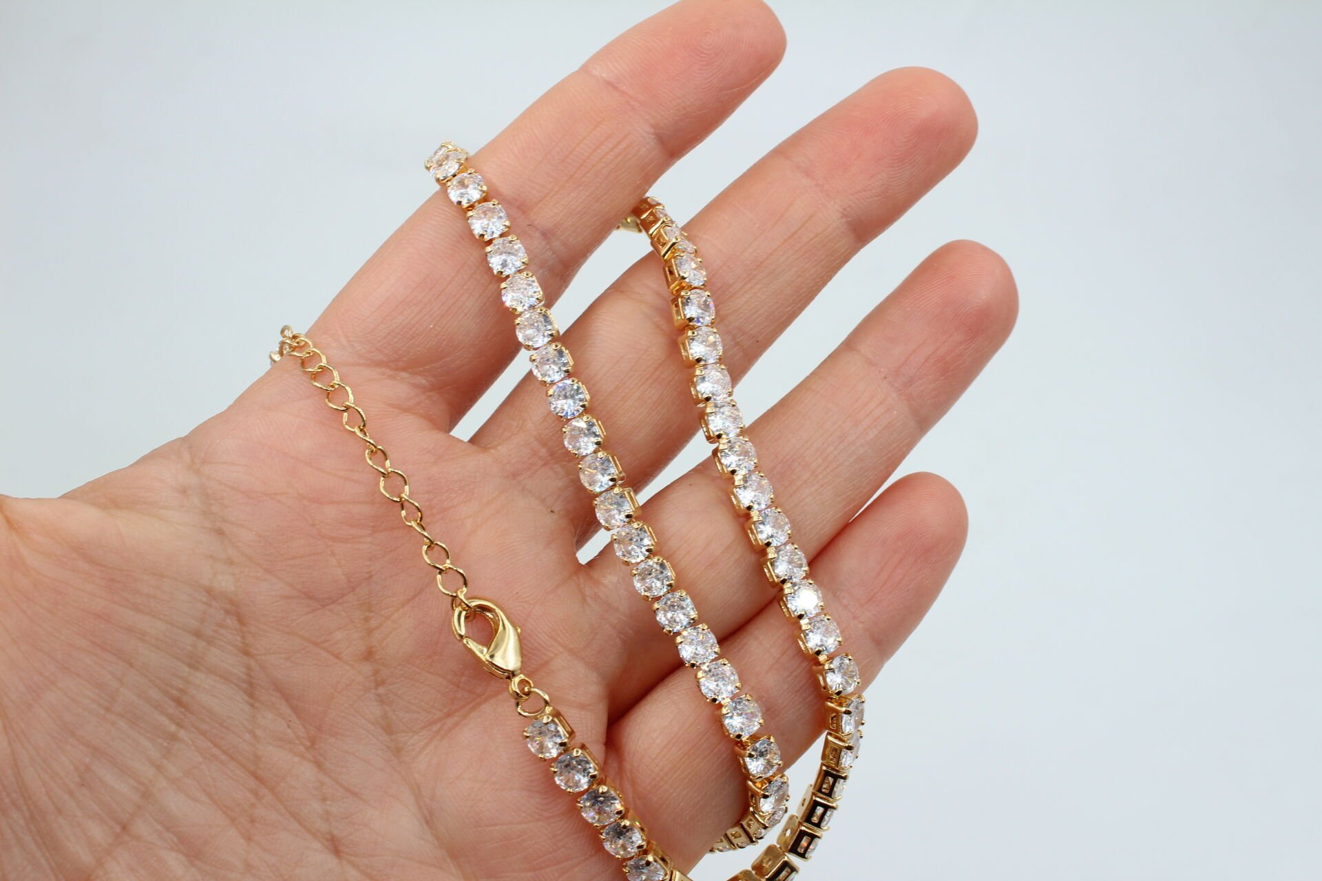 Altın Kaplama Yuvarlak Zirkonlu Hazır Kolye