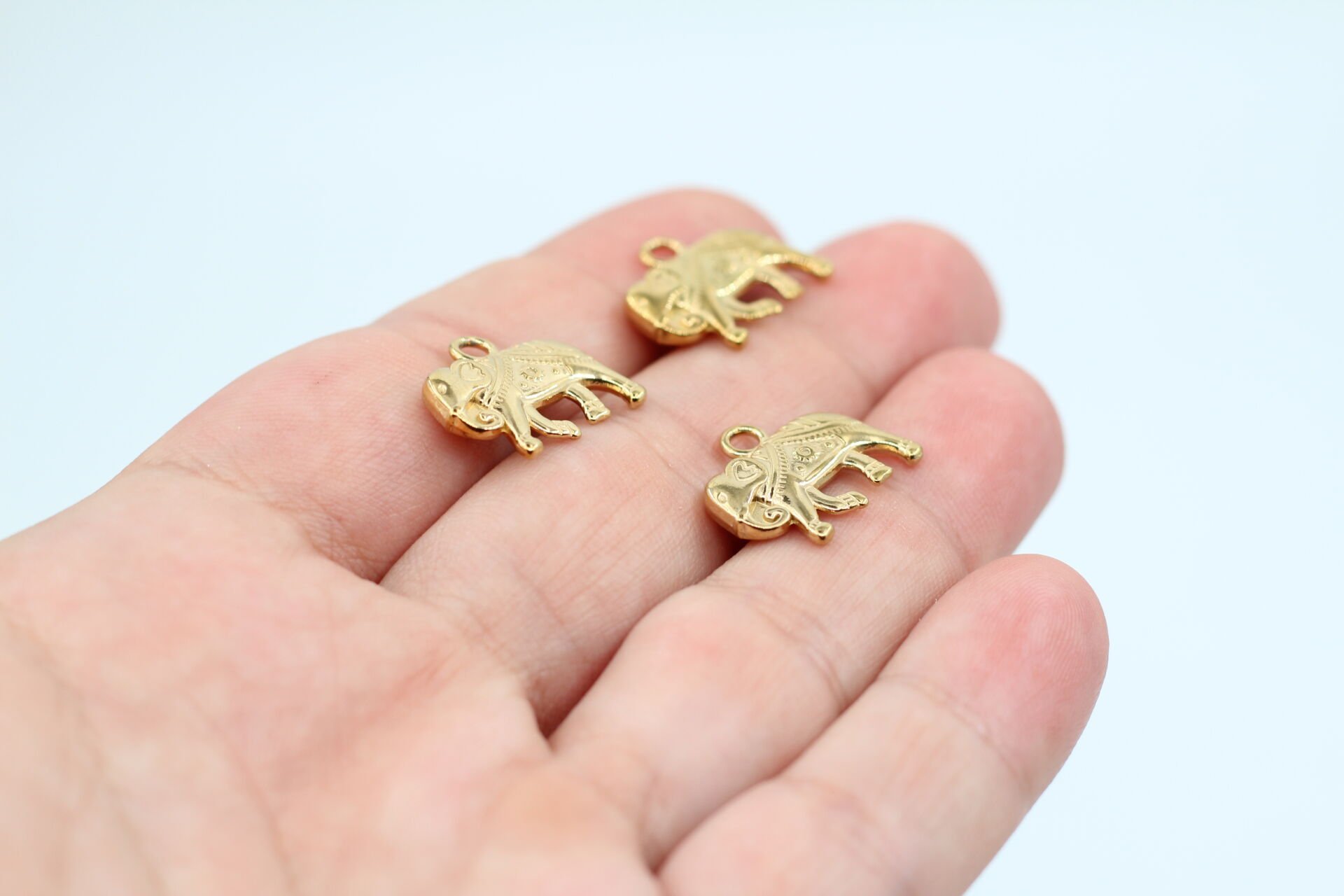 Çelik Desenli Fil Kolye Ucu