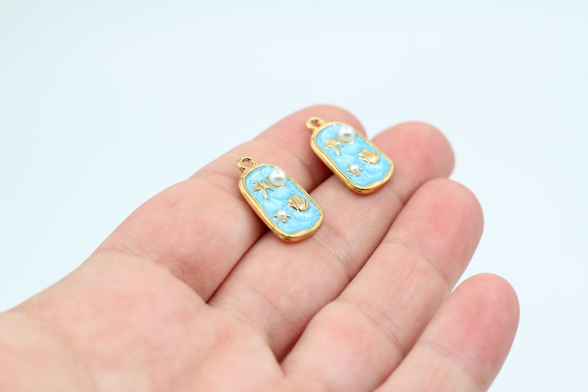 Çelik İncili Deniz Figürlü Kolye Ucu