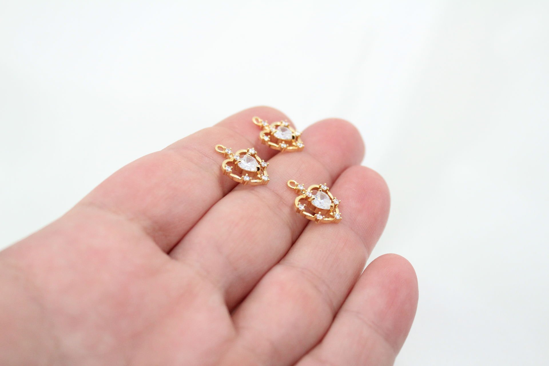 Altın Kaplama Kalpli Kolye Ucu