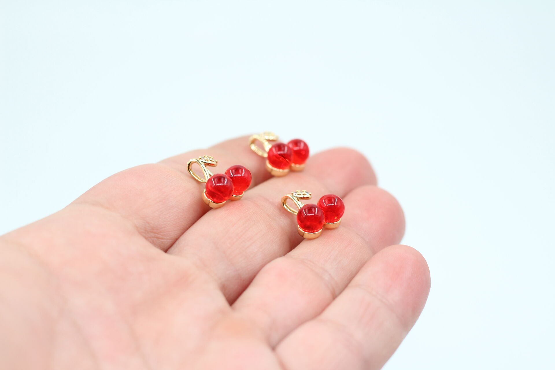 Altın Kaplama İthal Kiraz Kolye Ucu