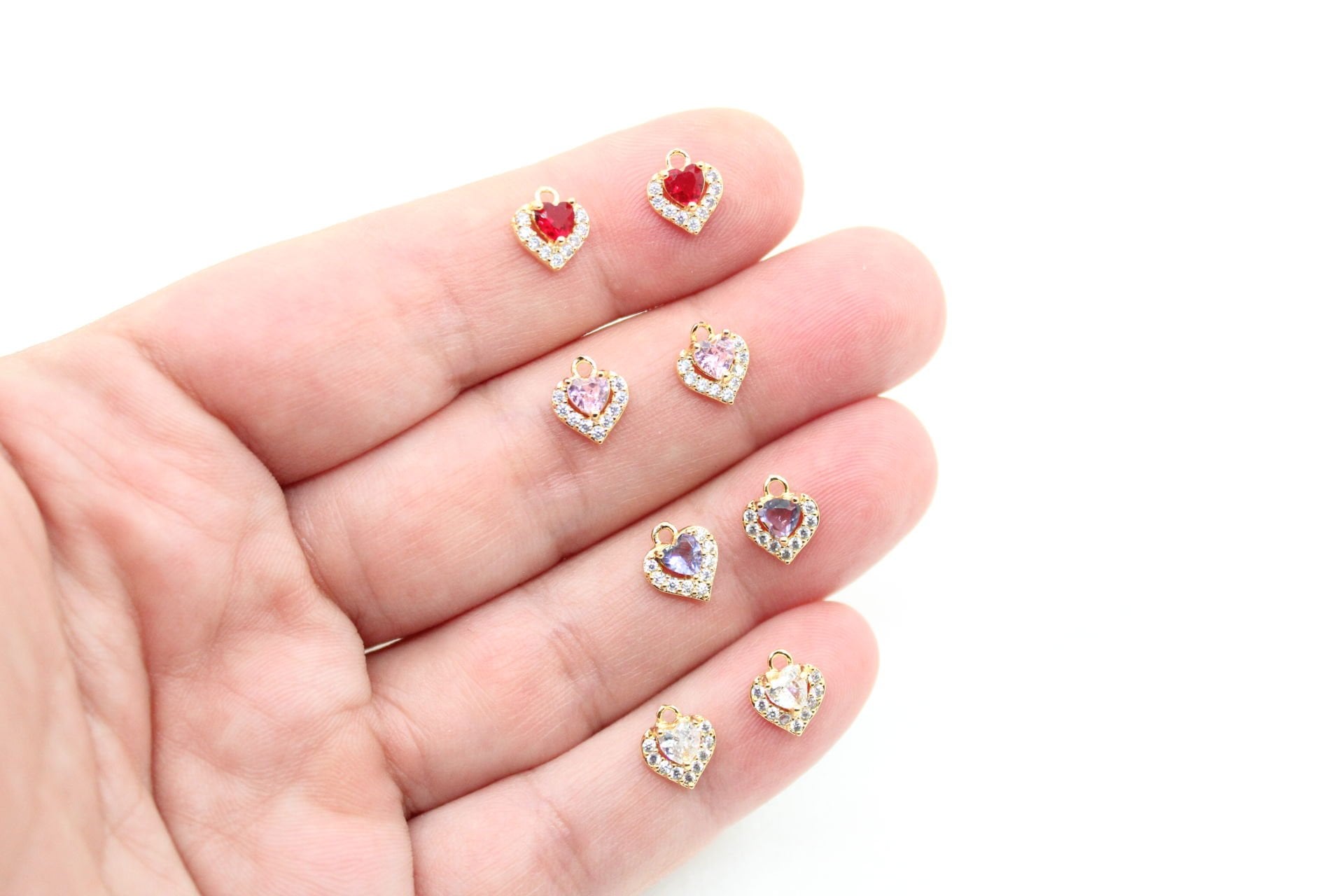 Altın Kaplama Zirkon Kalpli Minimal Kolye Ucu