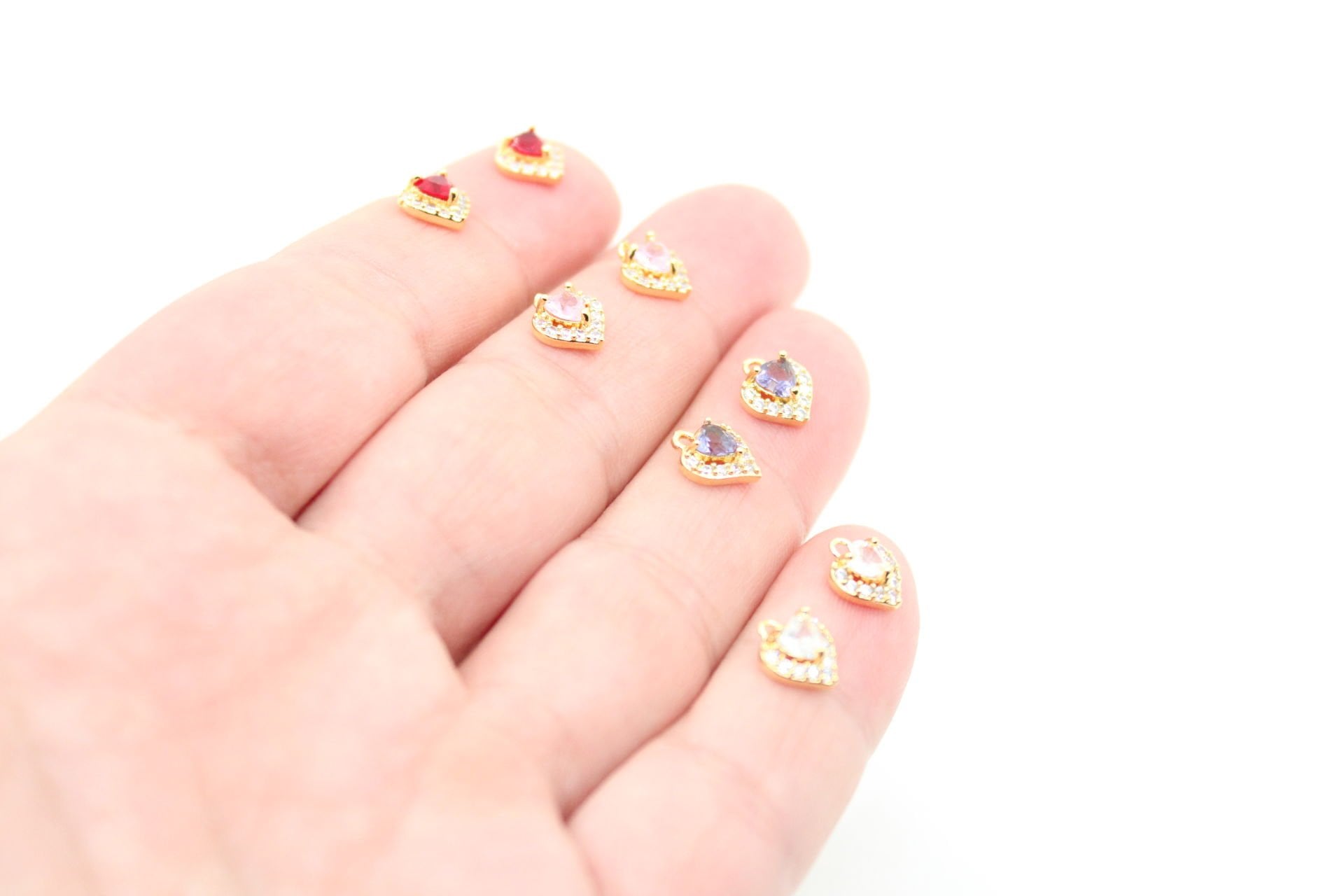 Altın Kaplama Zirkon Kalpli Minimal Kolye Ucu