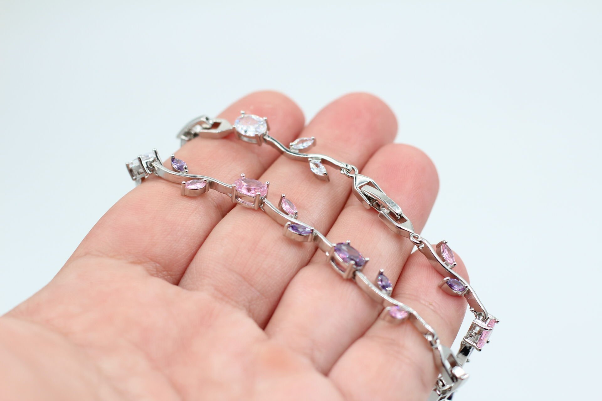 Rodyum Kaplama TULİP Su Yolu Bileklik