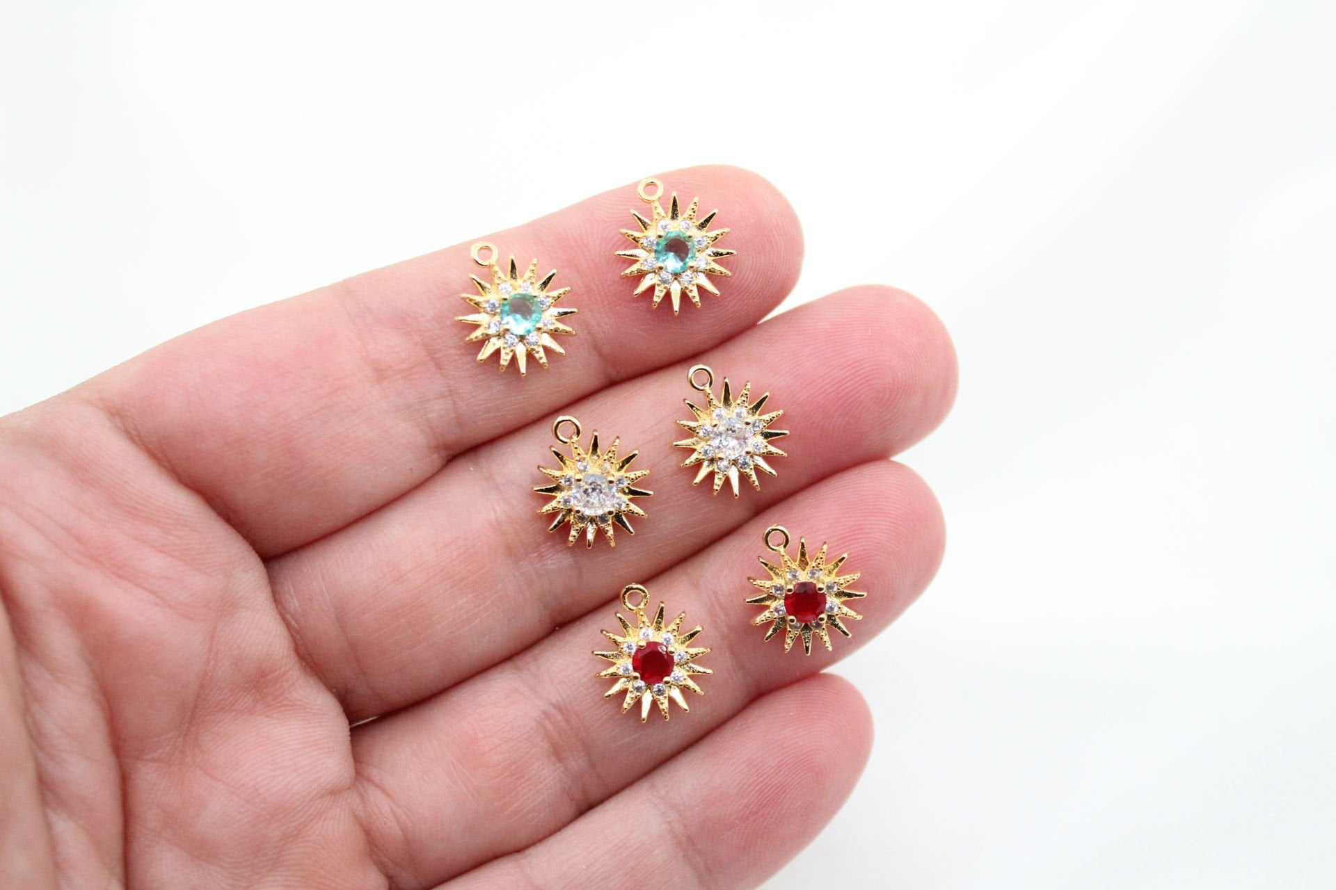 Altın Kaplama Zirkonlu Güneş