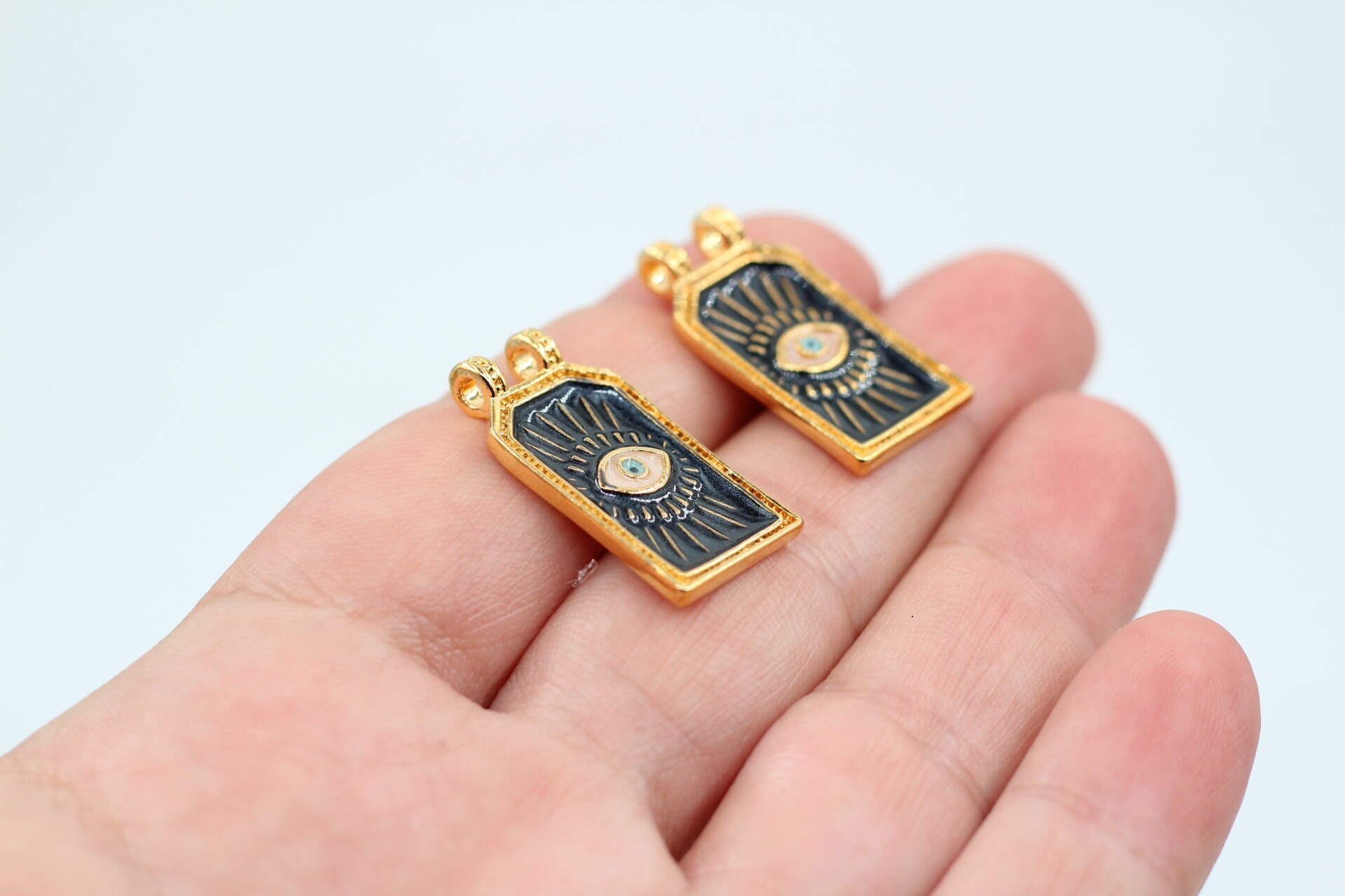 Altın Kaplama Çift Kulplu Dikdörtgen Göz