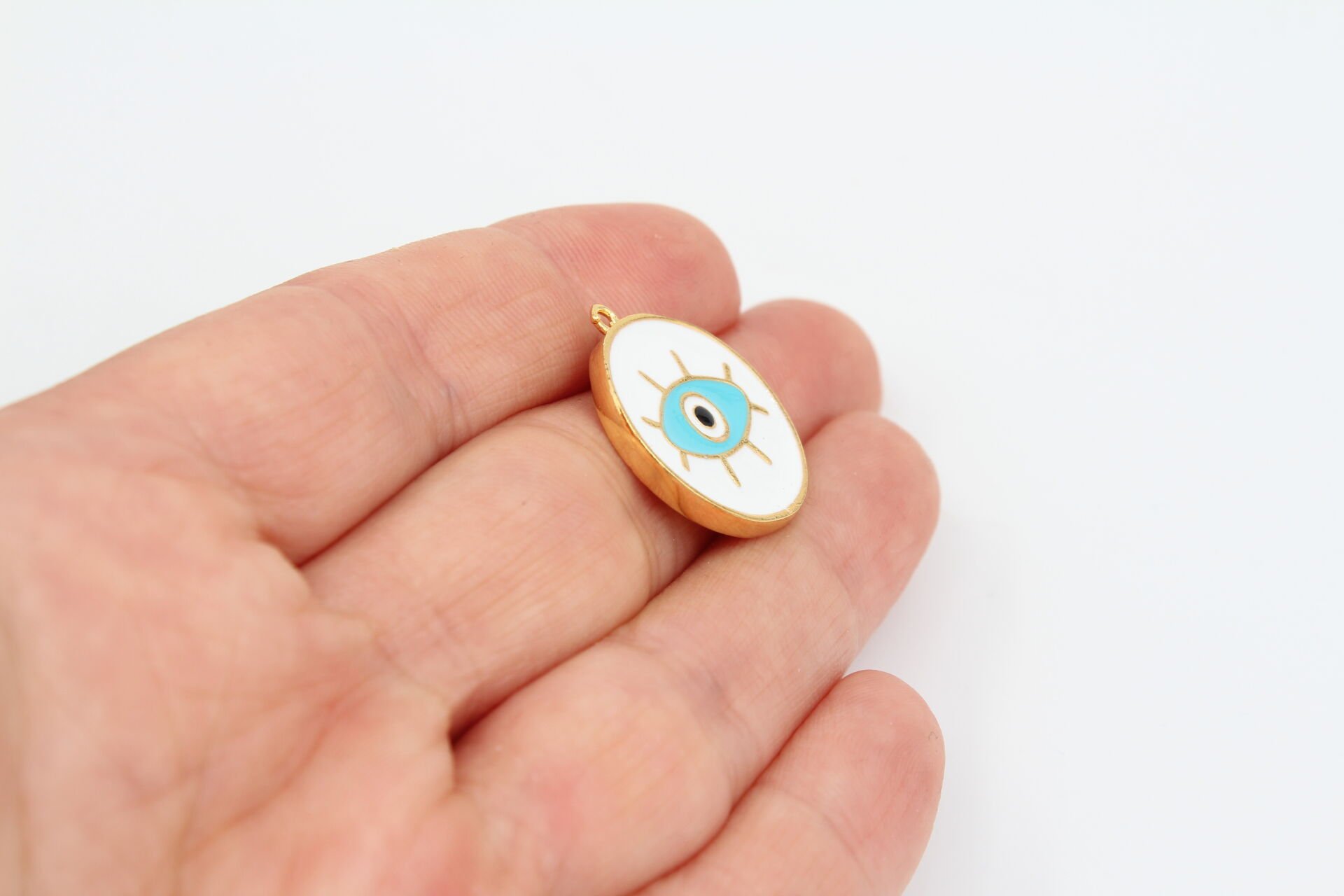 Altın Kaplama Mineli Yuvarlak Göz