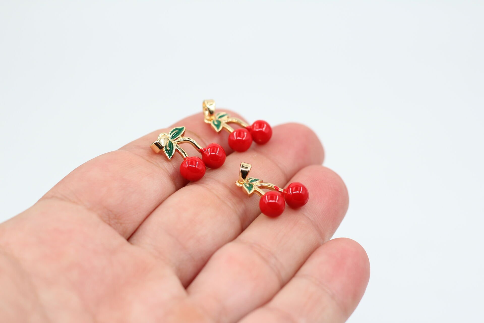 Altın Kaplama İthal Mineli Kiraz Kolye Ucu