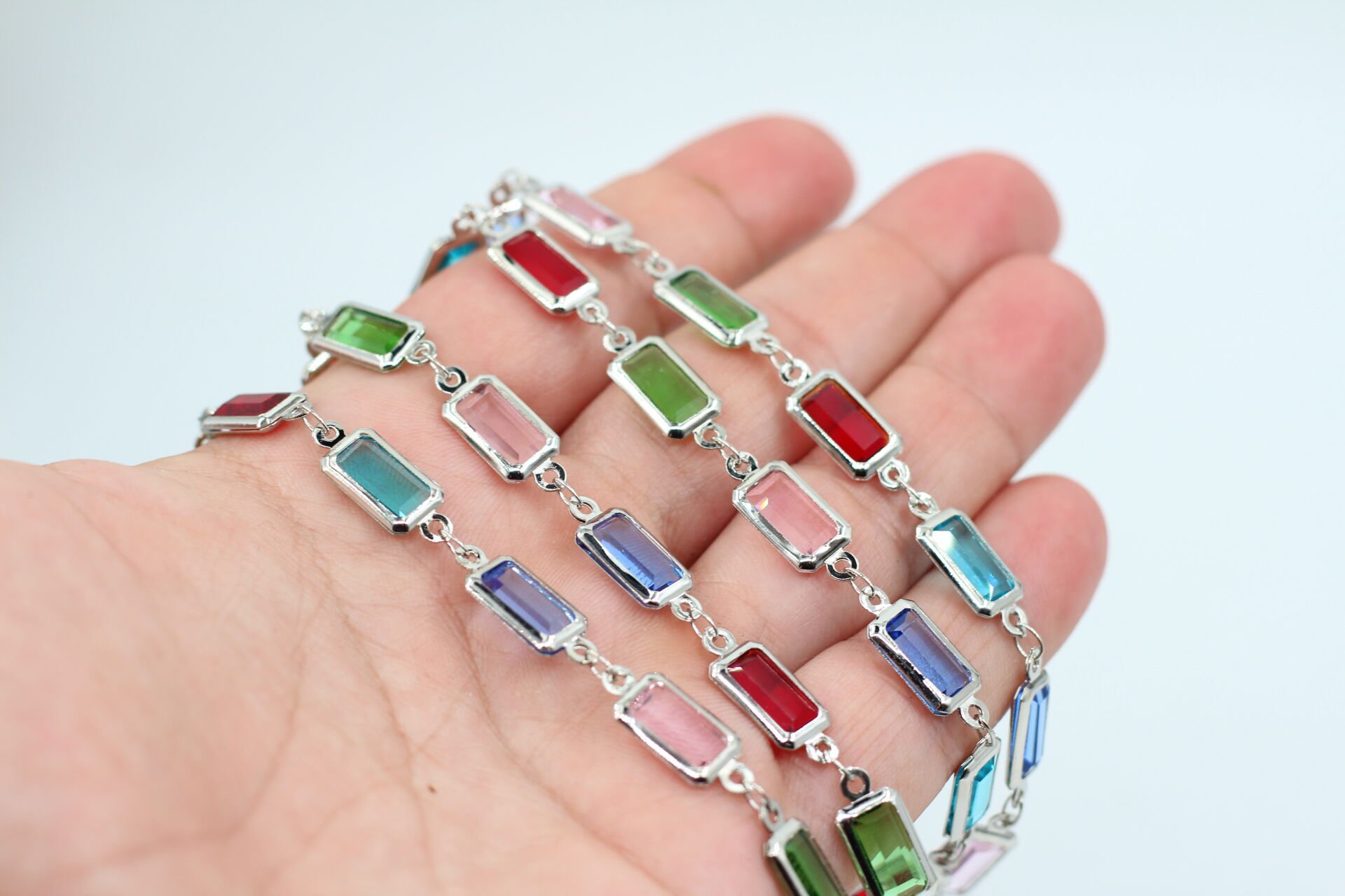 Rodyum Kaplama Mix Büyük Baget Zincir