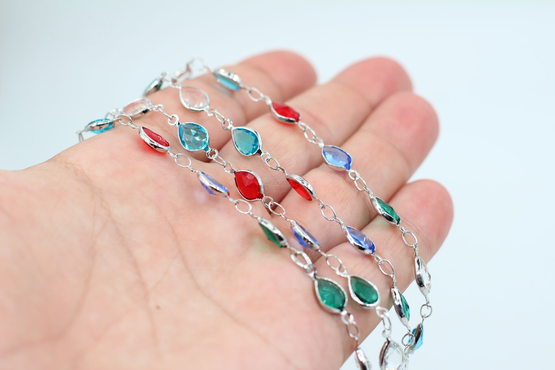 Rodyum Kaplama Mix Damla Zincir