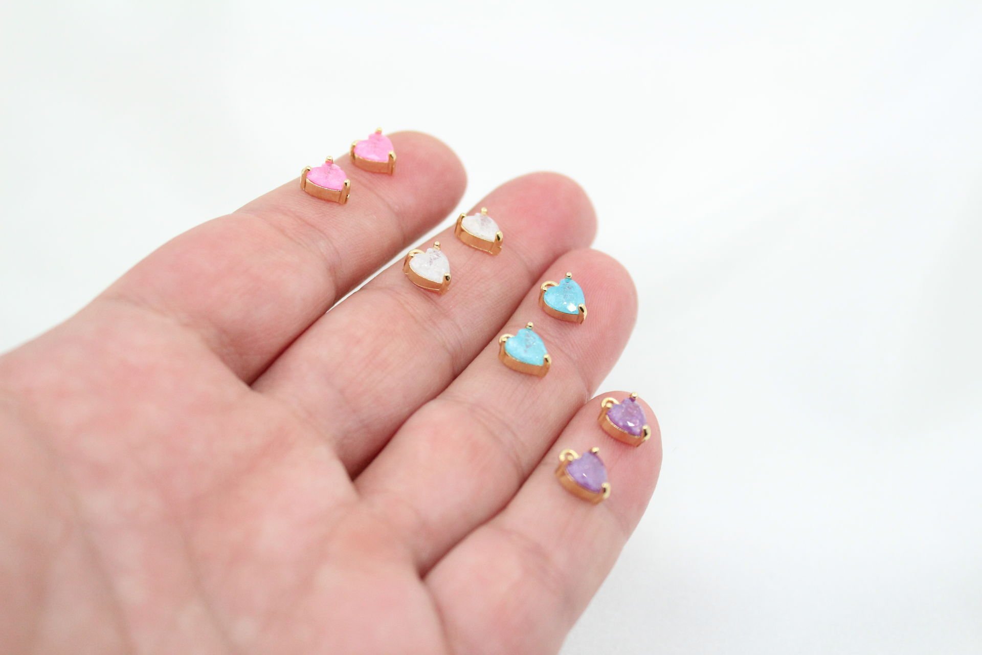 Altın Kaplama Simli Zirkonlu Kalp Kolye Ucu