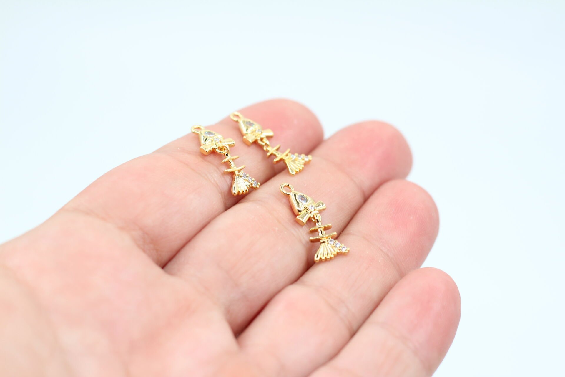 Altın Kaplama Kılçıklı Oynar Balık