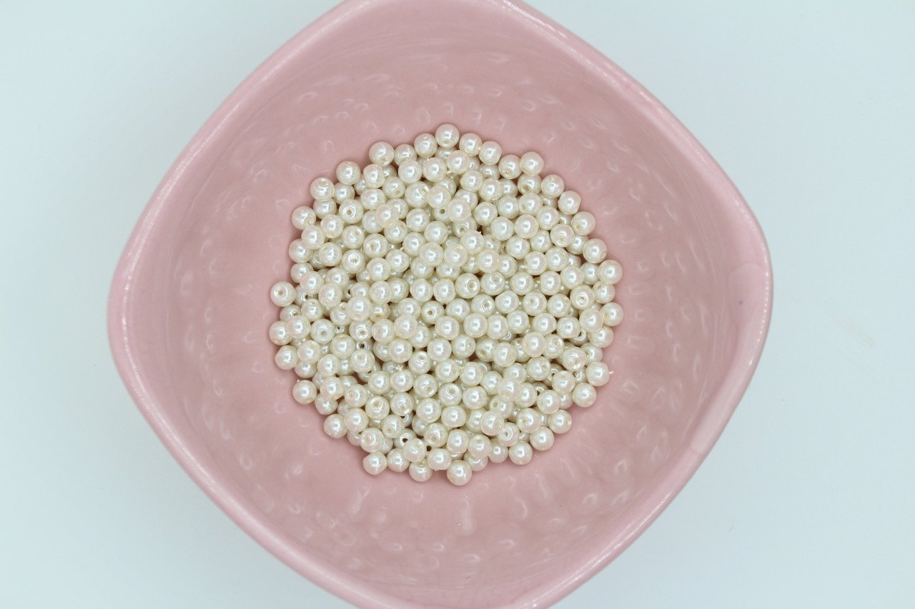 5mm Krem Cam İnci 50gr