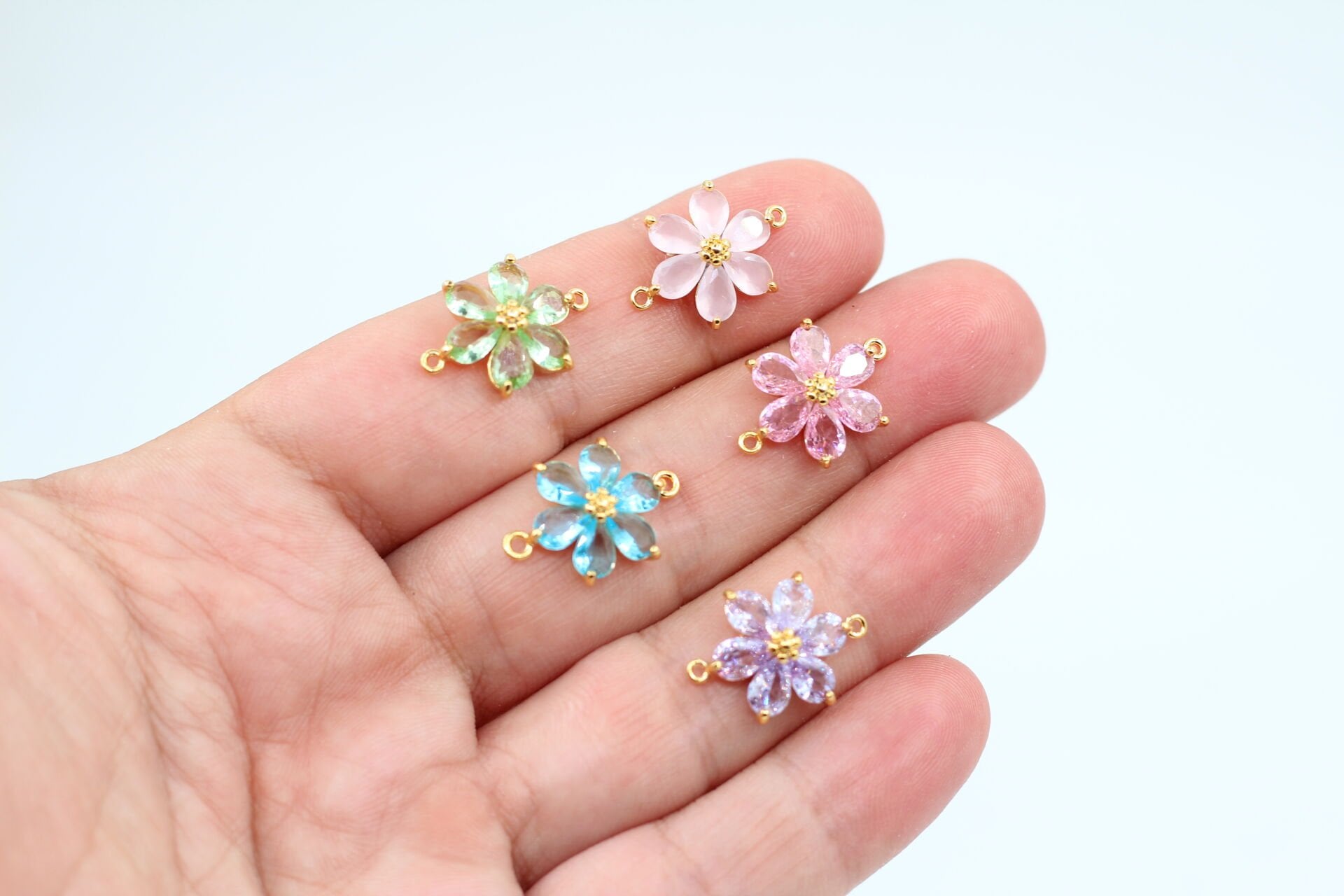 Altın Kaplama Zirkon Damla Taşlı Çift Kulplu Bileklik Aparatı