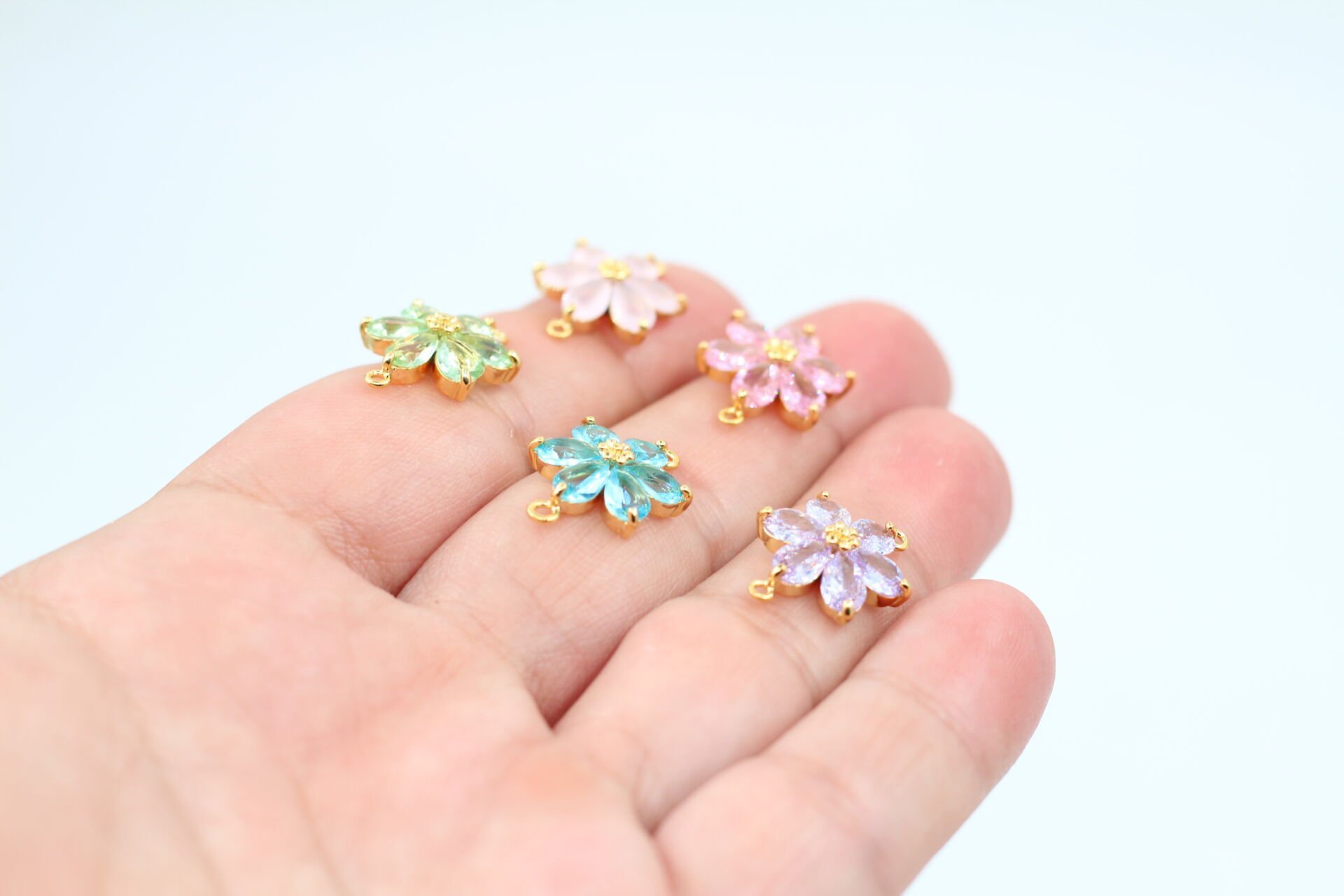 Altın Kaplama Zirkon Damla Taşlı Çift Kulplu Bileklik Aparatı