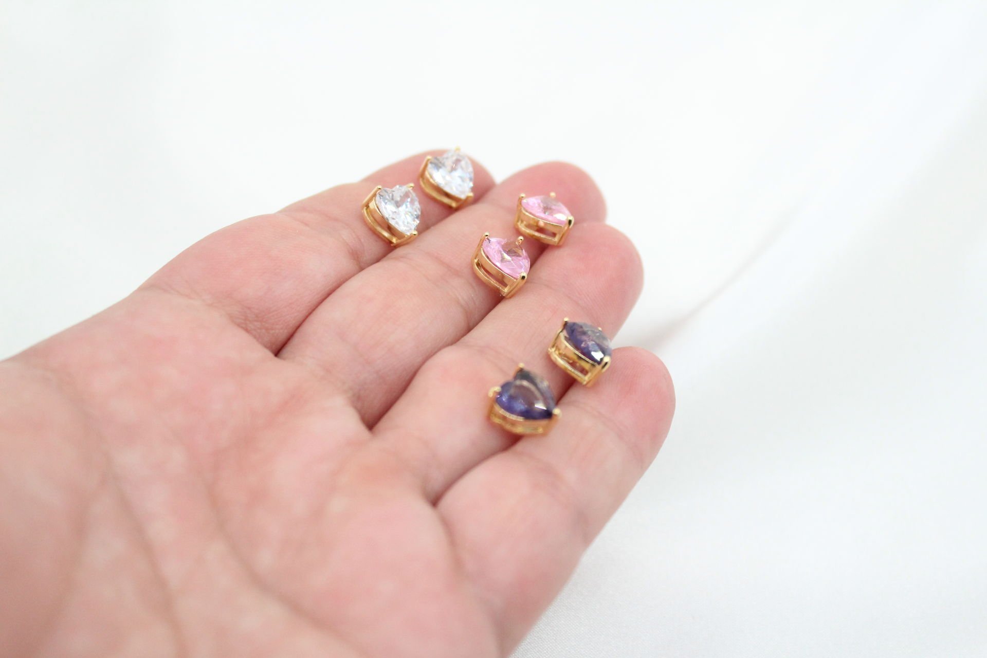 Altın Kaplama 8mm Zirkonlu Kalp Kolye Ucu