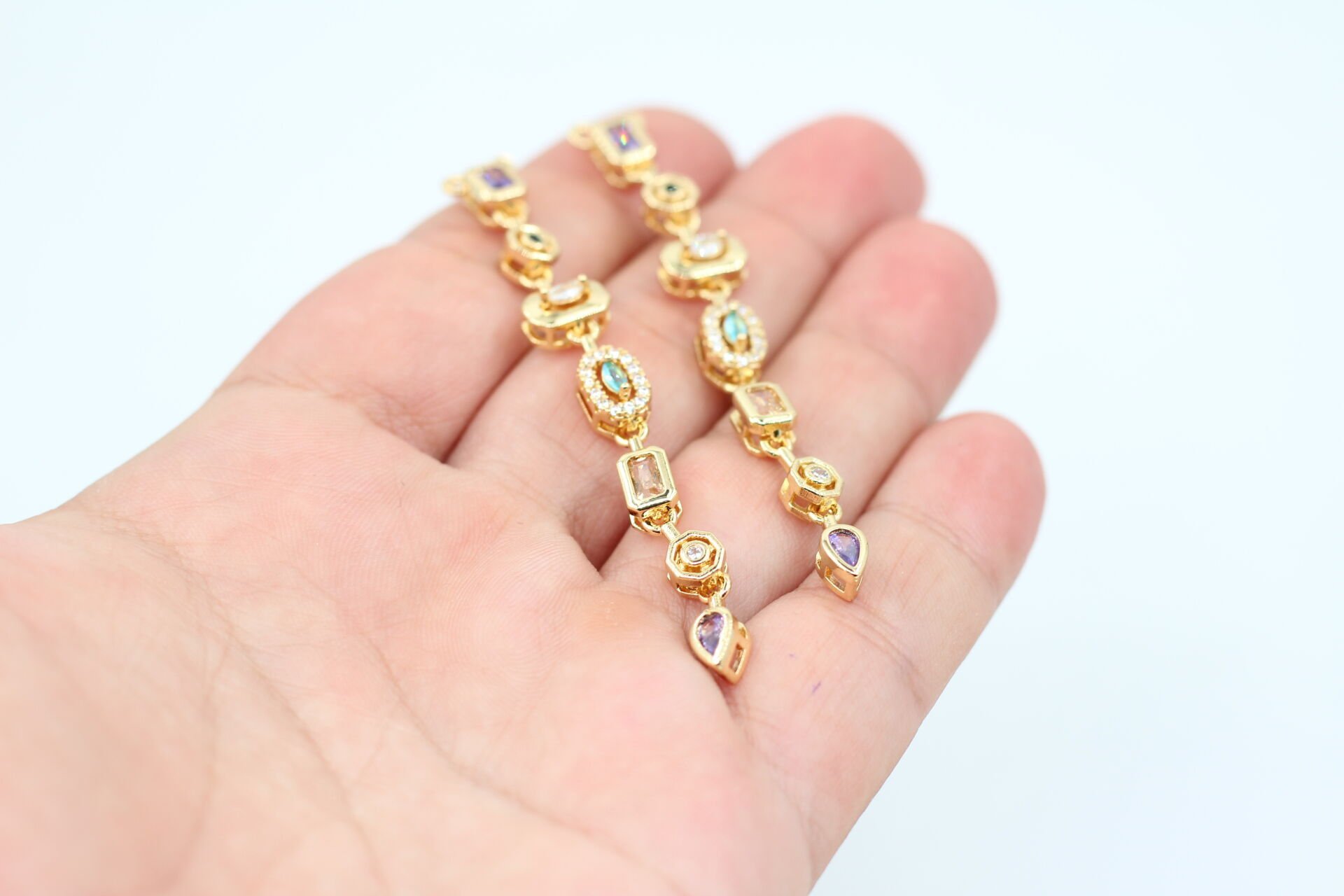 Altın Kaplama Zirkonlu Hazır Mix Y Kolye Ucu