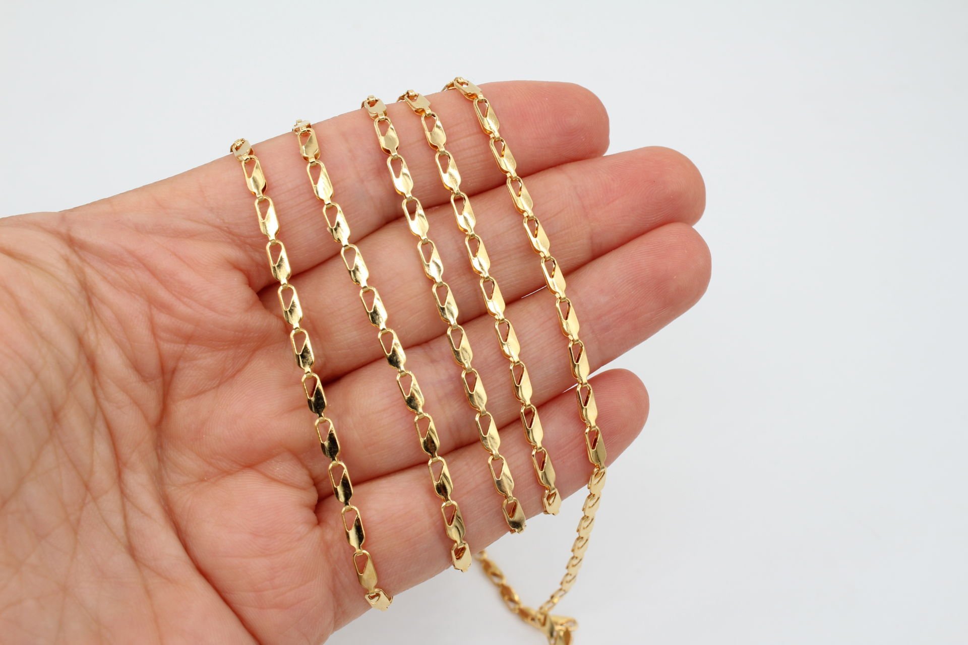 Altın Kaplama Küçük Baget Zincir 1mt