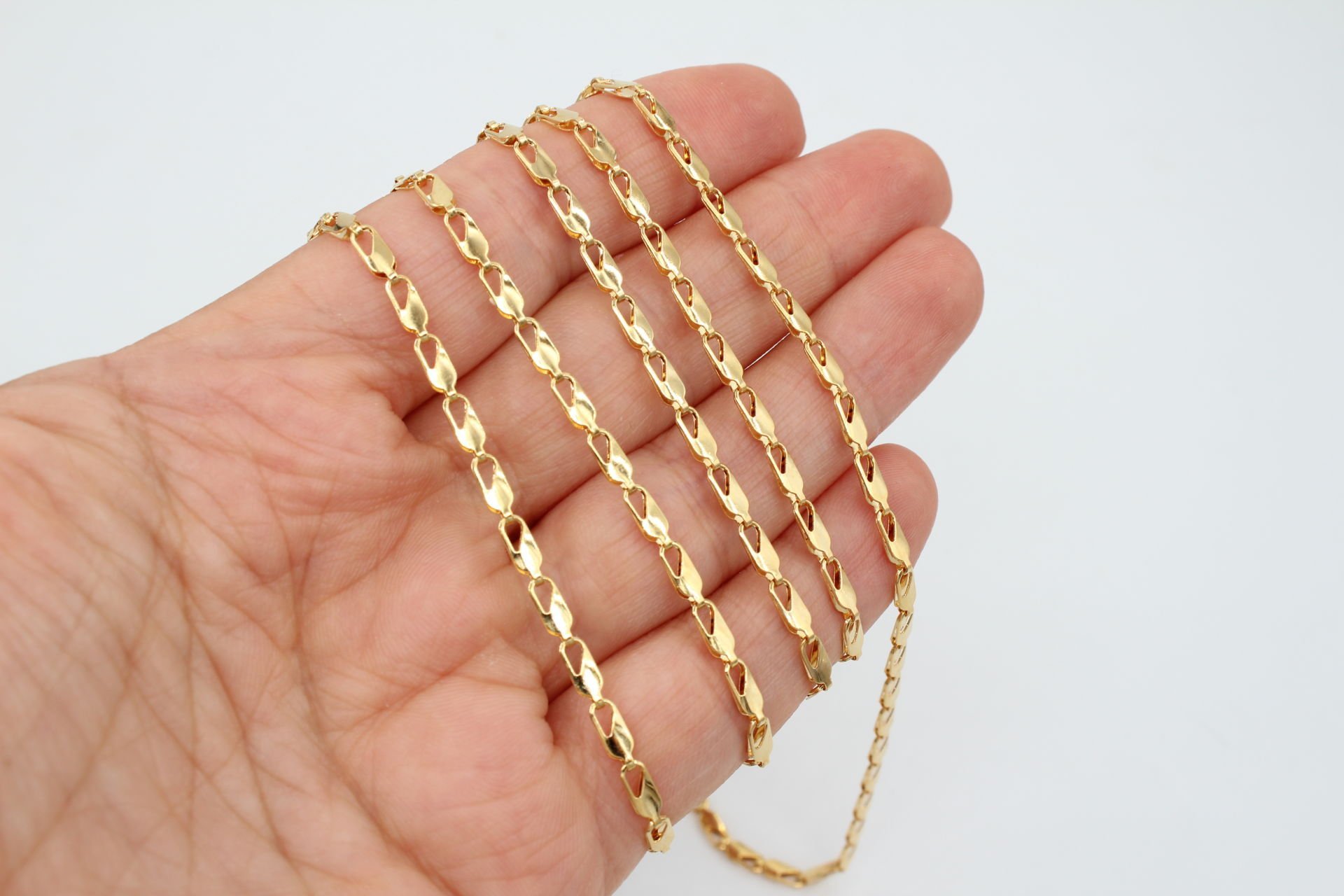 Altın Kaplama Küçük Baget Zincir 1mt