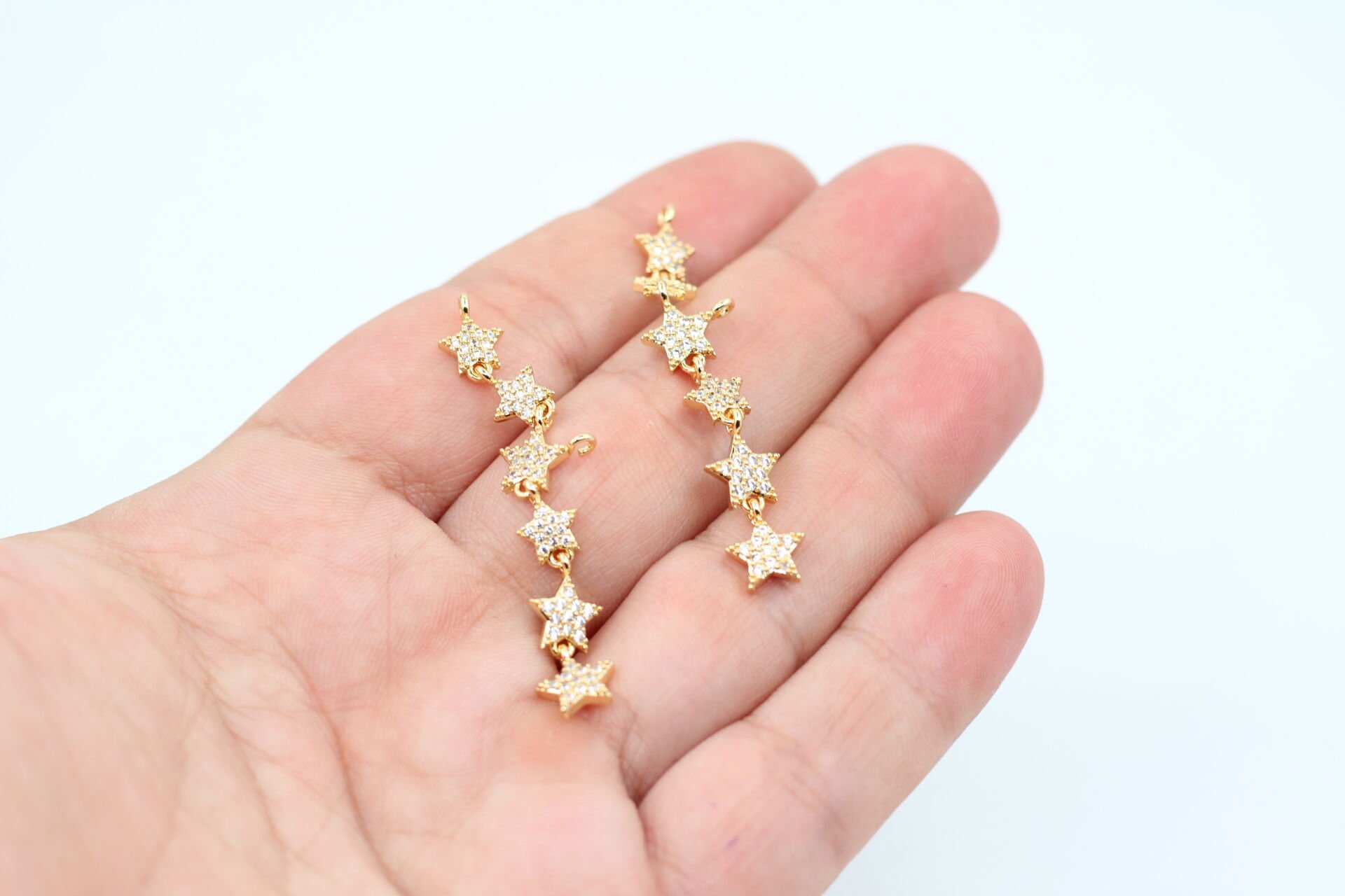 Altın Kaplama Zirkon Yıldız Y Kolye Ucu