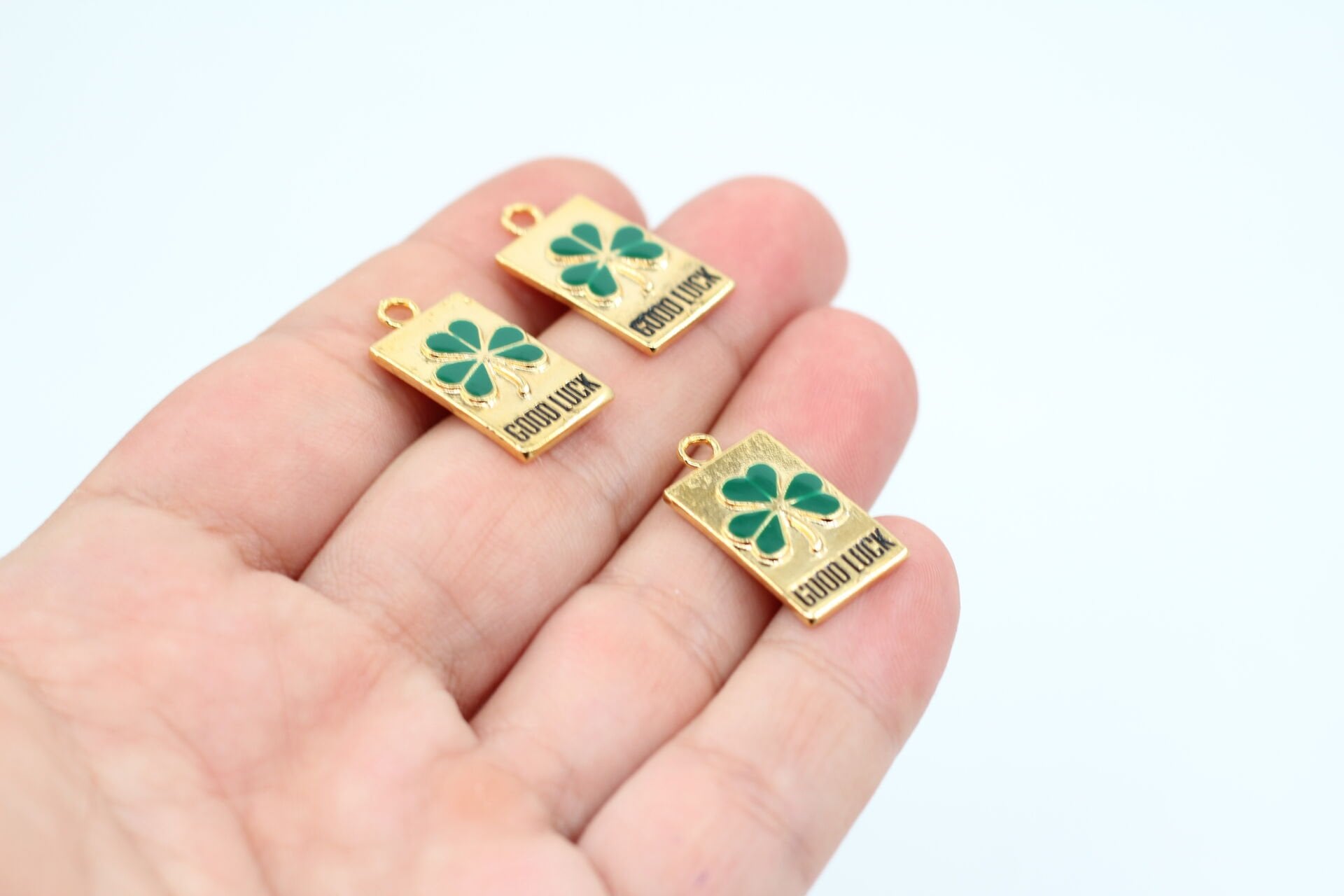 Altın Kaplama Mineli GOOD LUCK Yonca