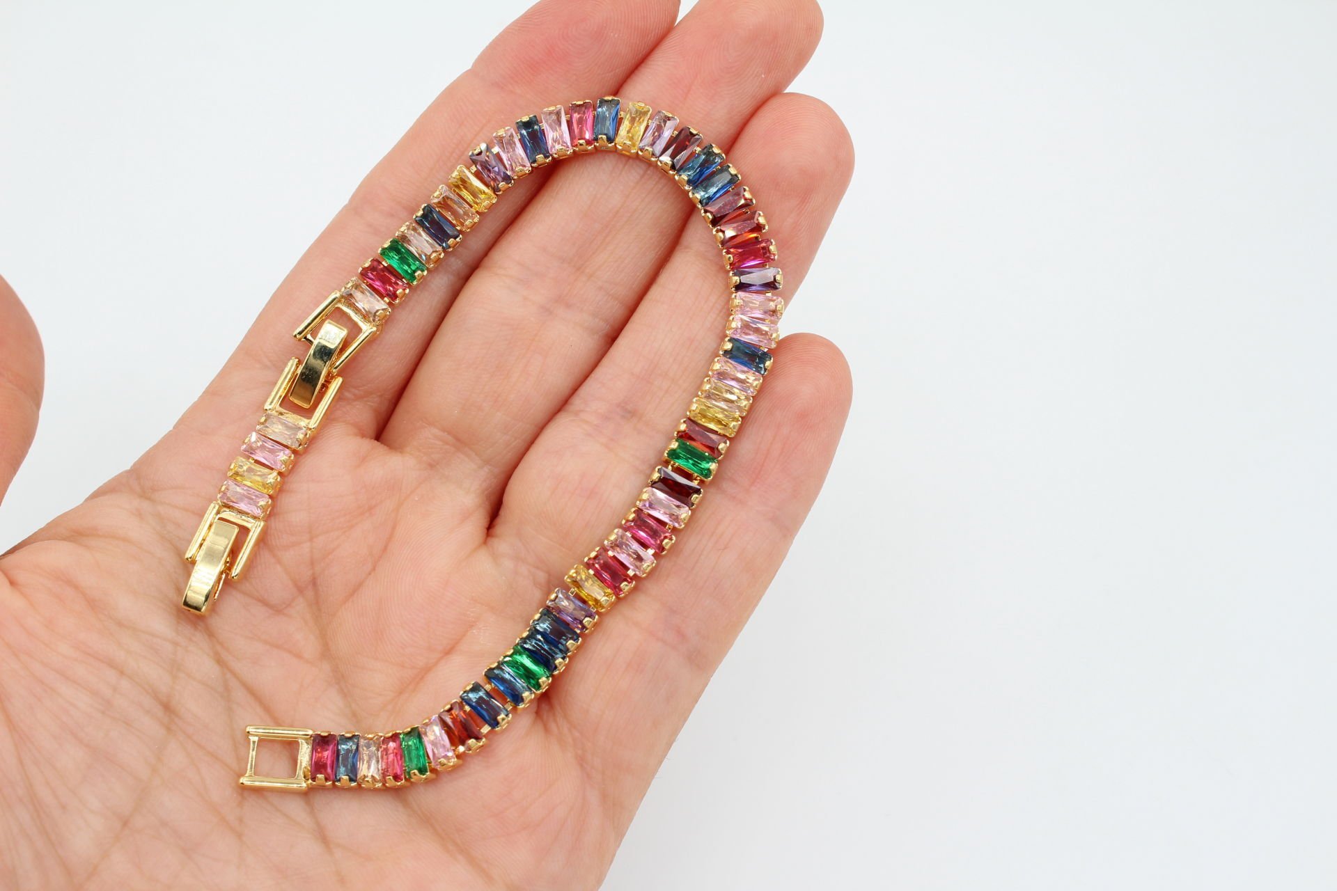 Altın Kaplama Baget Taşlı Mix Bileklik