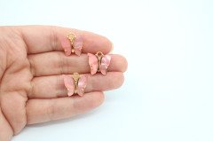 Altın Kap. Açık Pembe Sedef Kelebek