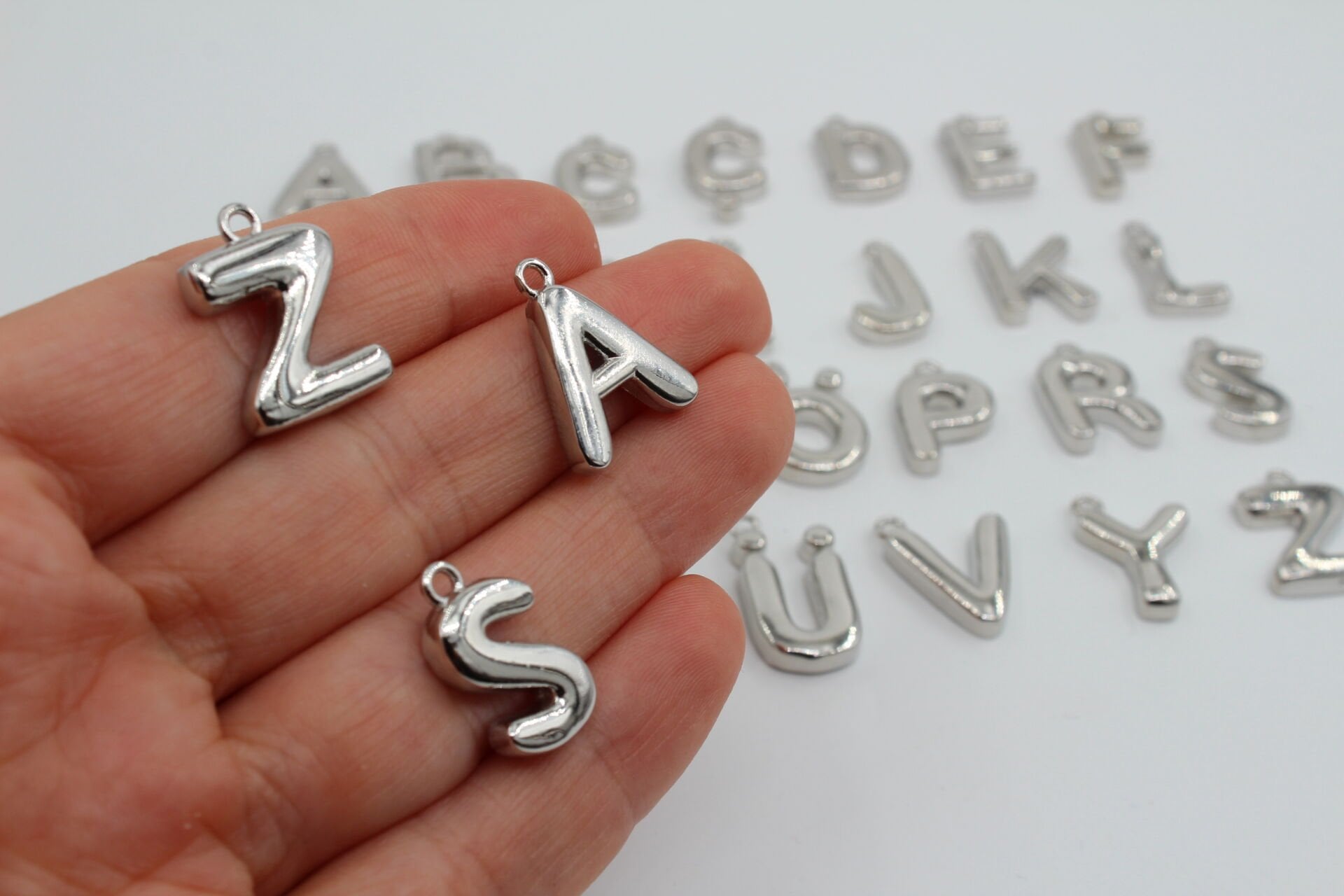 Rodyum Kaplama Balon Harf