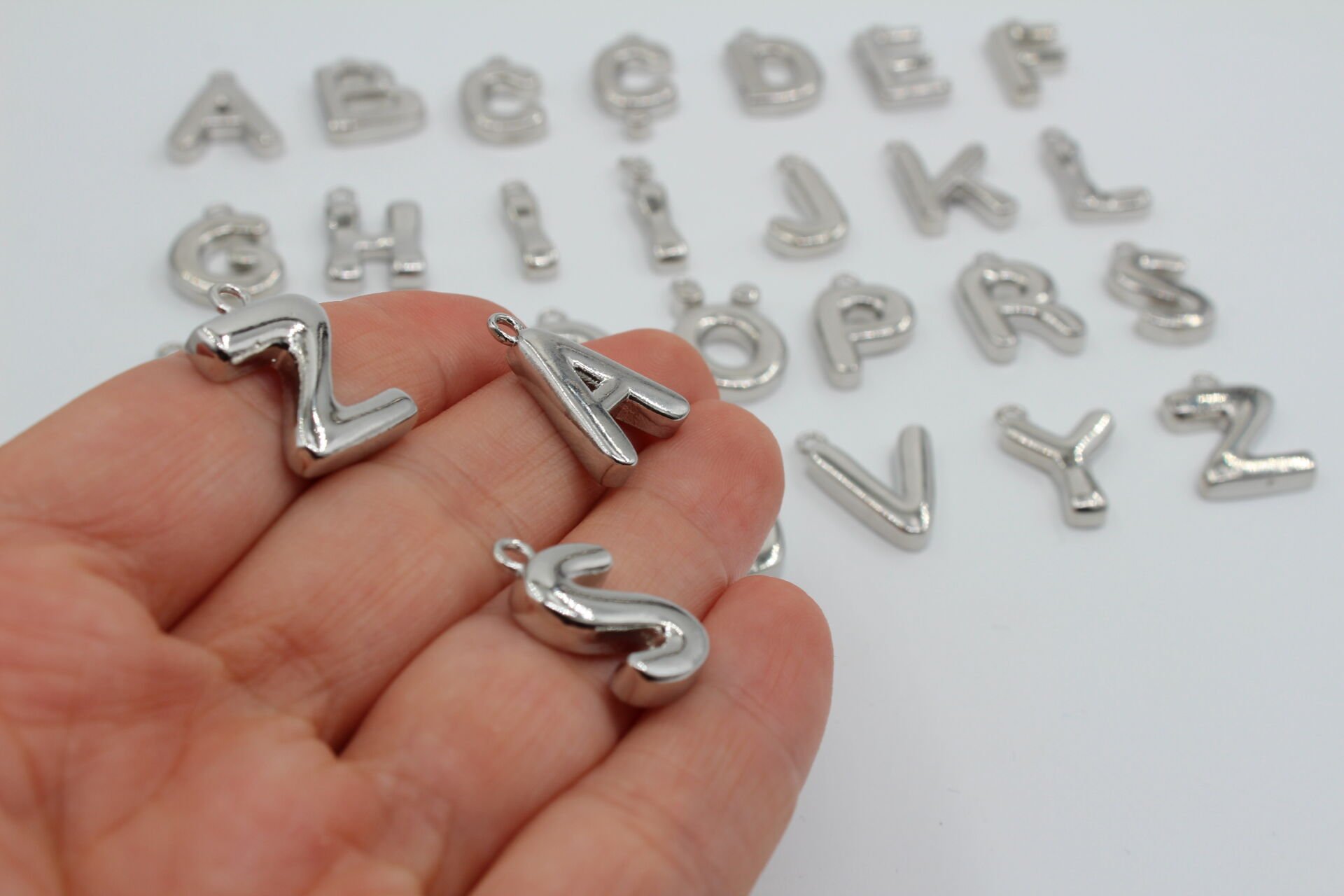 Rodyum Kaplama Balon Harf