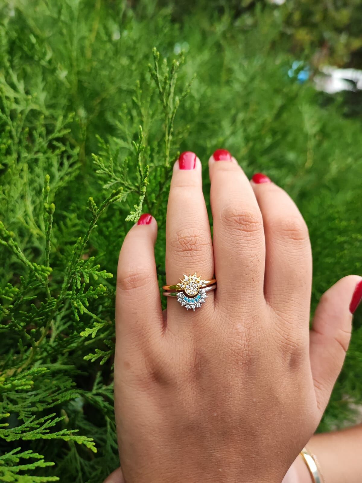 Ay ve Güneş İkili Yüzük