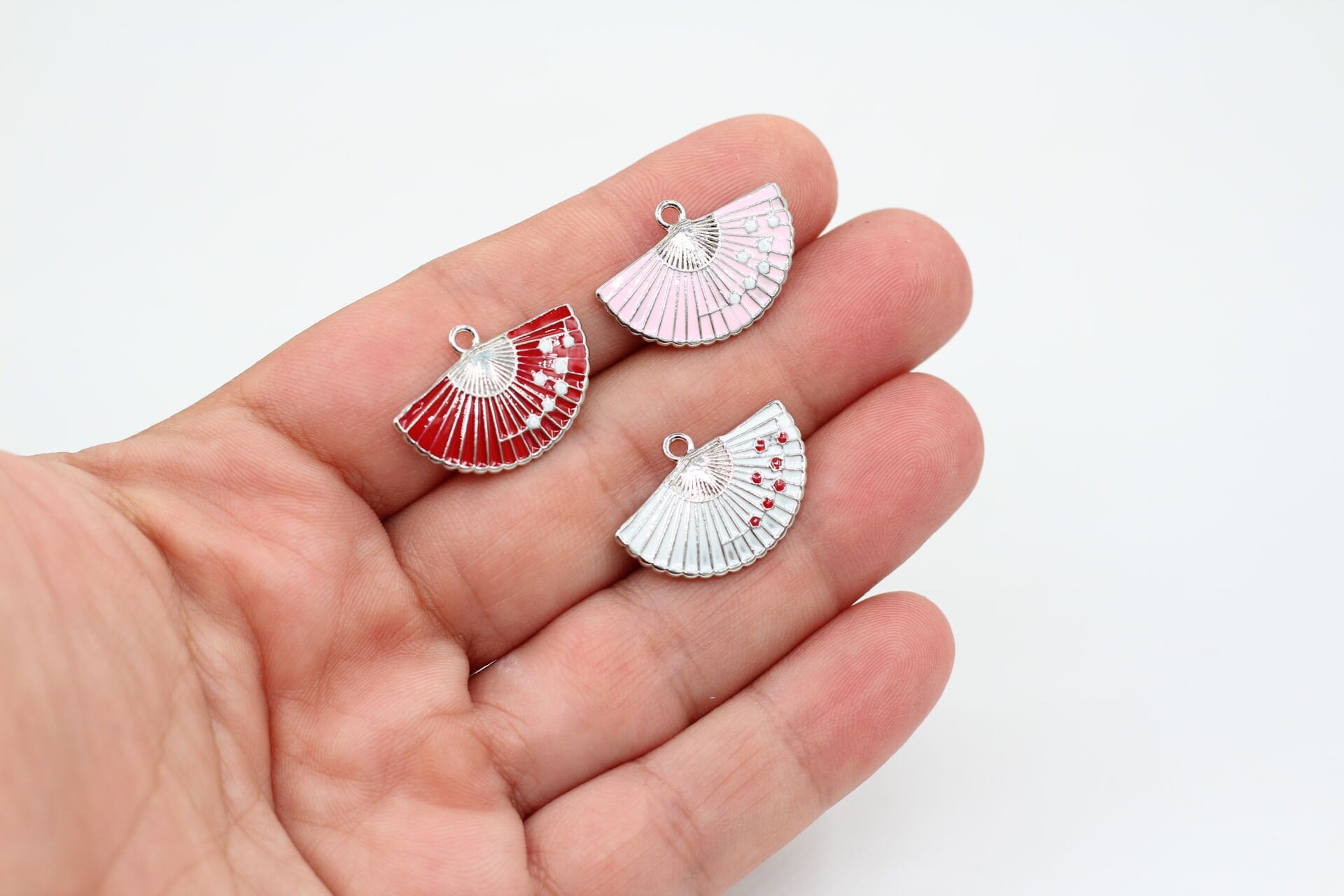 Rodyum Kaplama Mineli Yelpaze Kolye Ucu