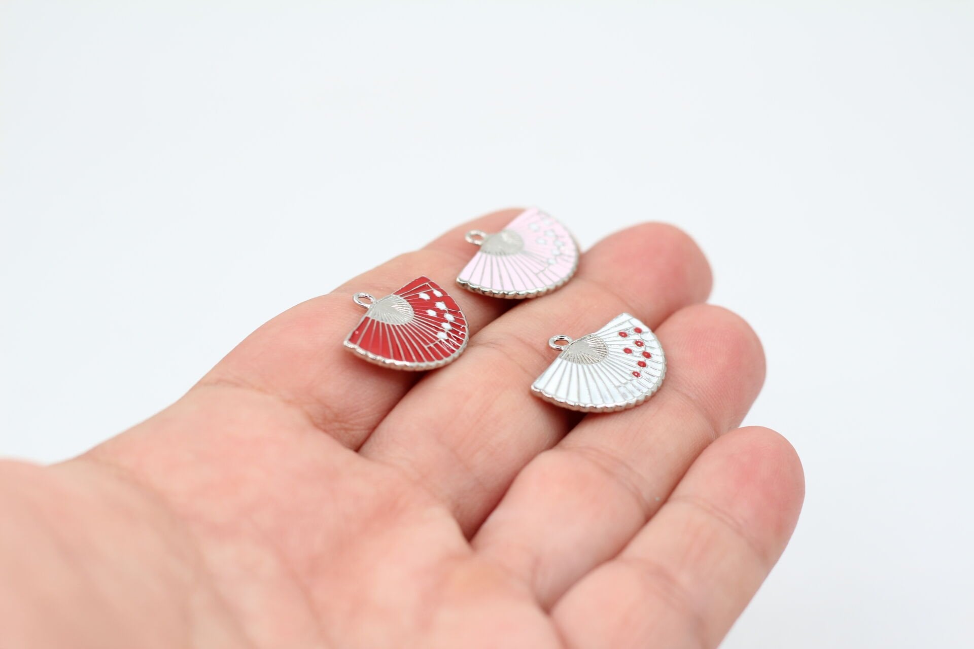 Rodyum Kaplama Mineli Yelpaze Kolye Ucu