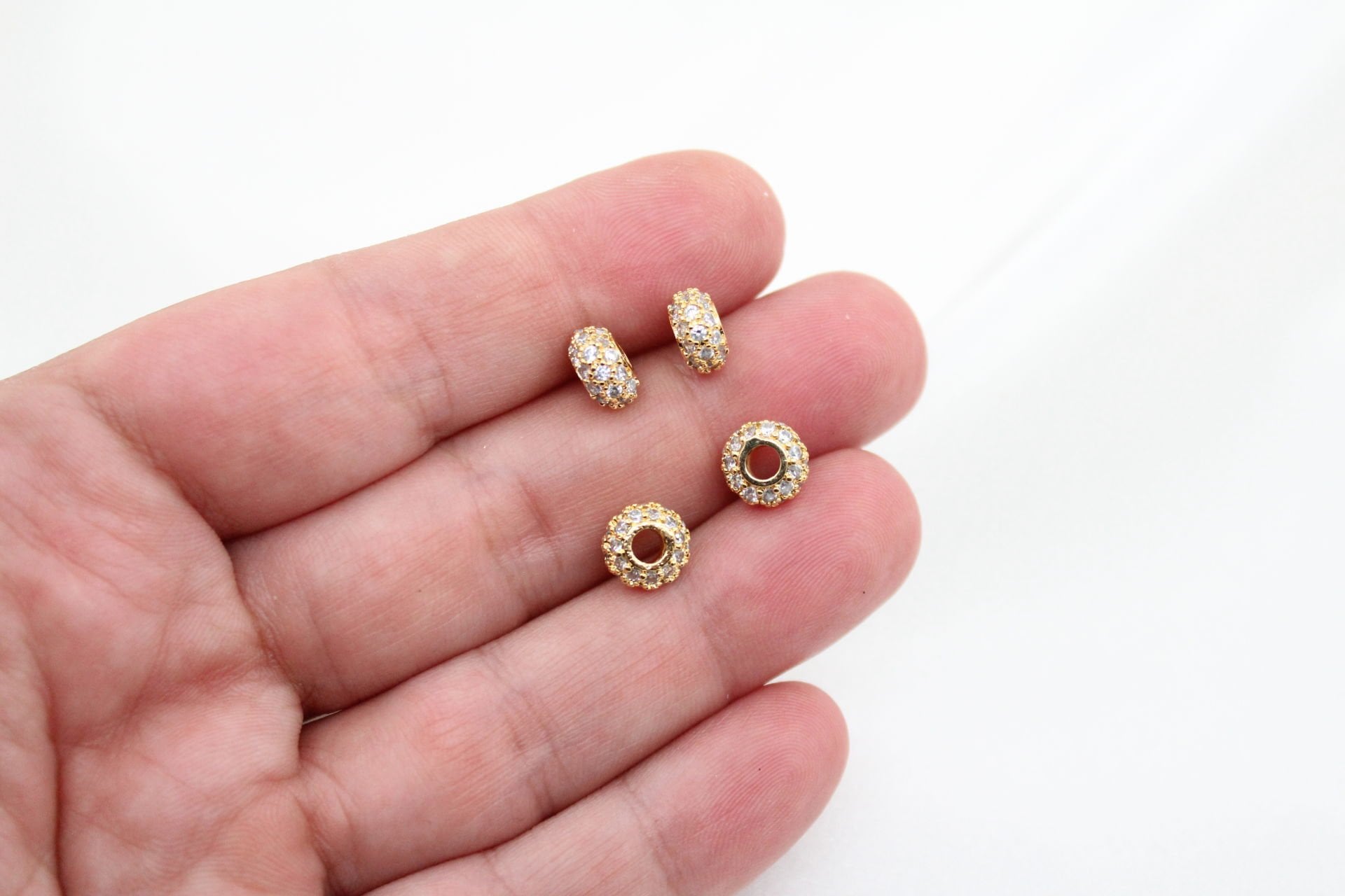 Altın Kaplama Yuvarlak Kalın Boncuk Arası