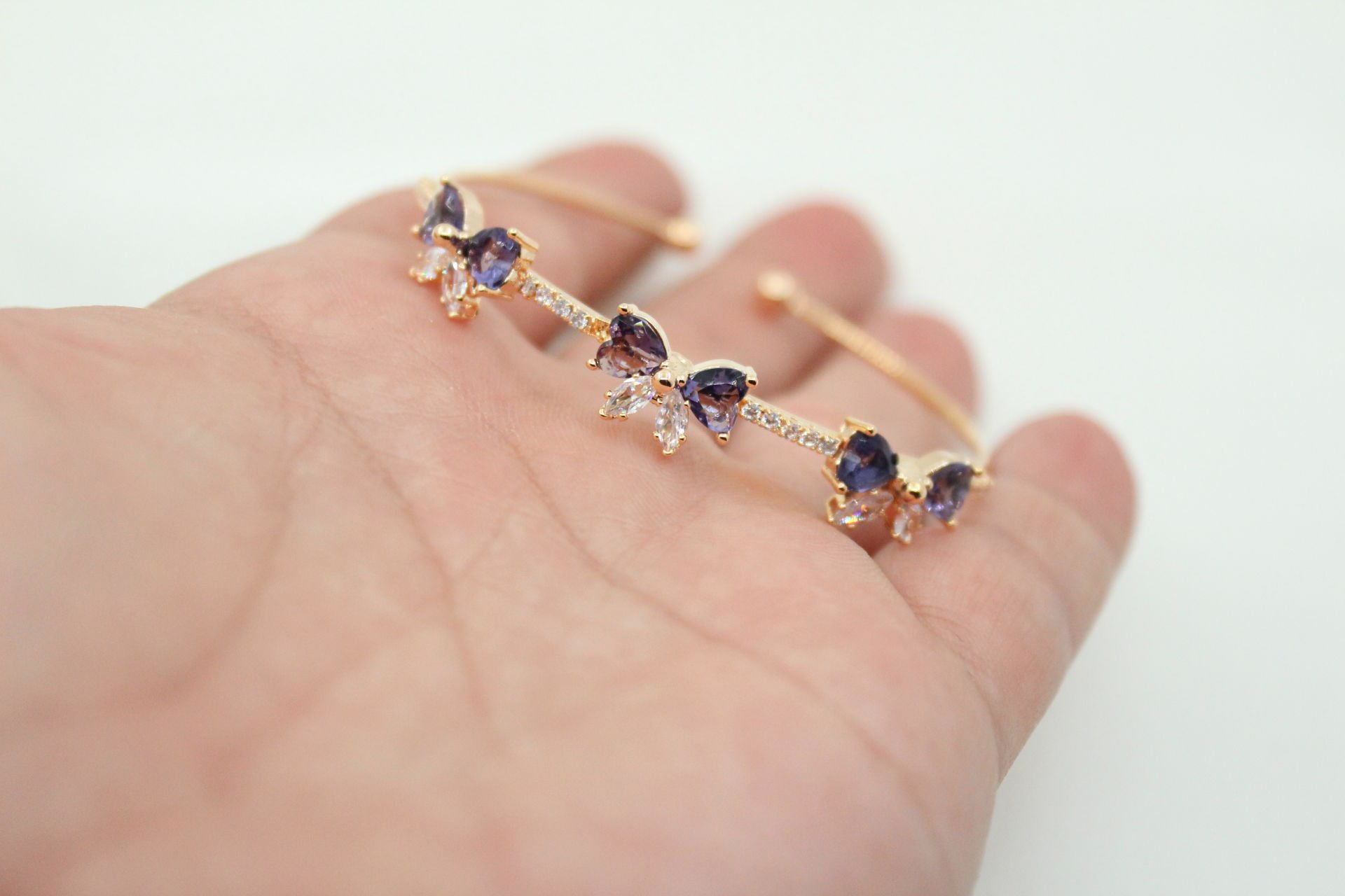 Altın Kaplama Lila Fiyonk Bileklik