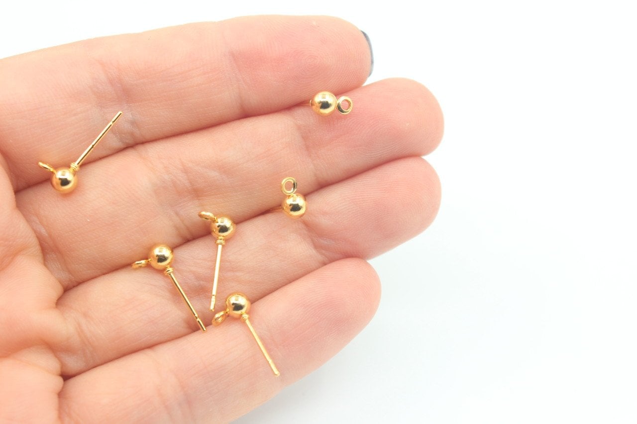 Altın Kap. 4mm Top Çivi Küpe